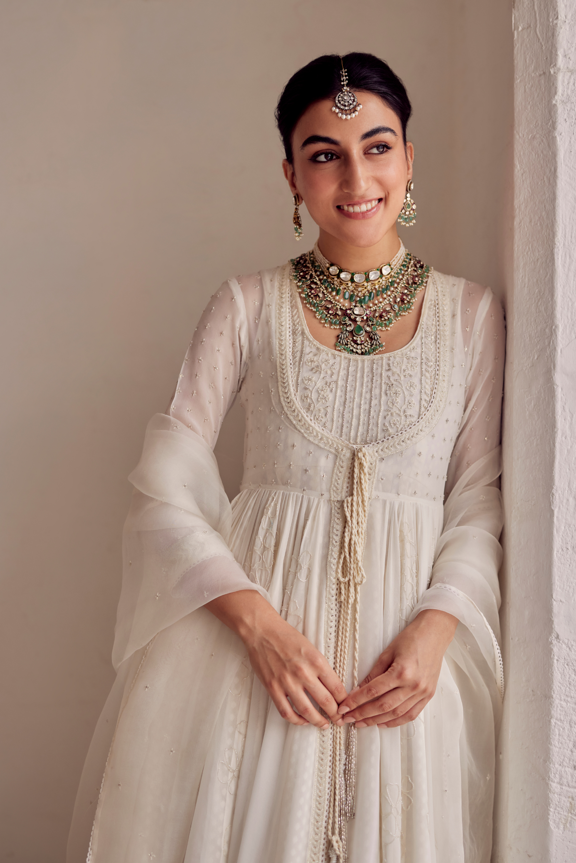 Ivory Anarkali Set