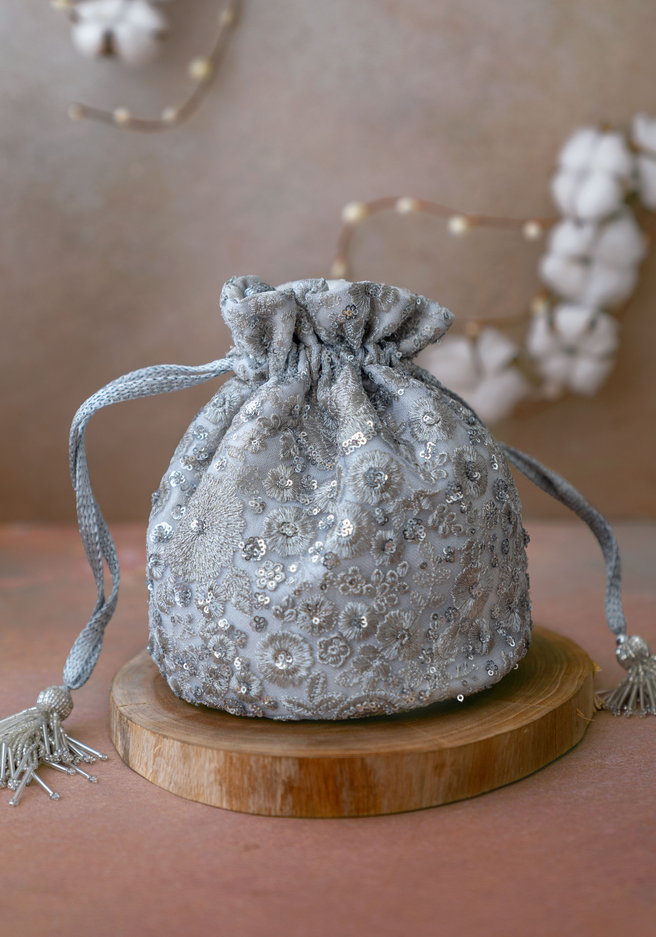 Bella Silver Potli Bag