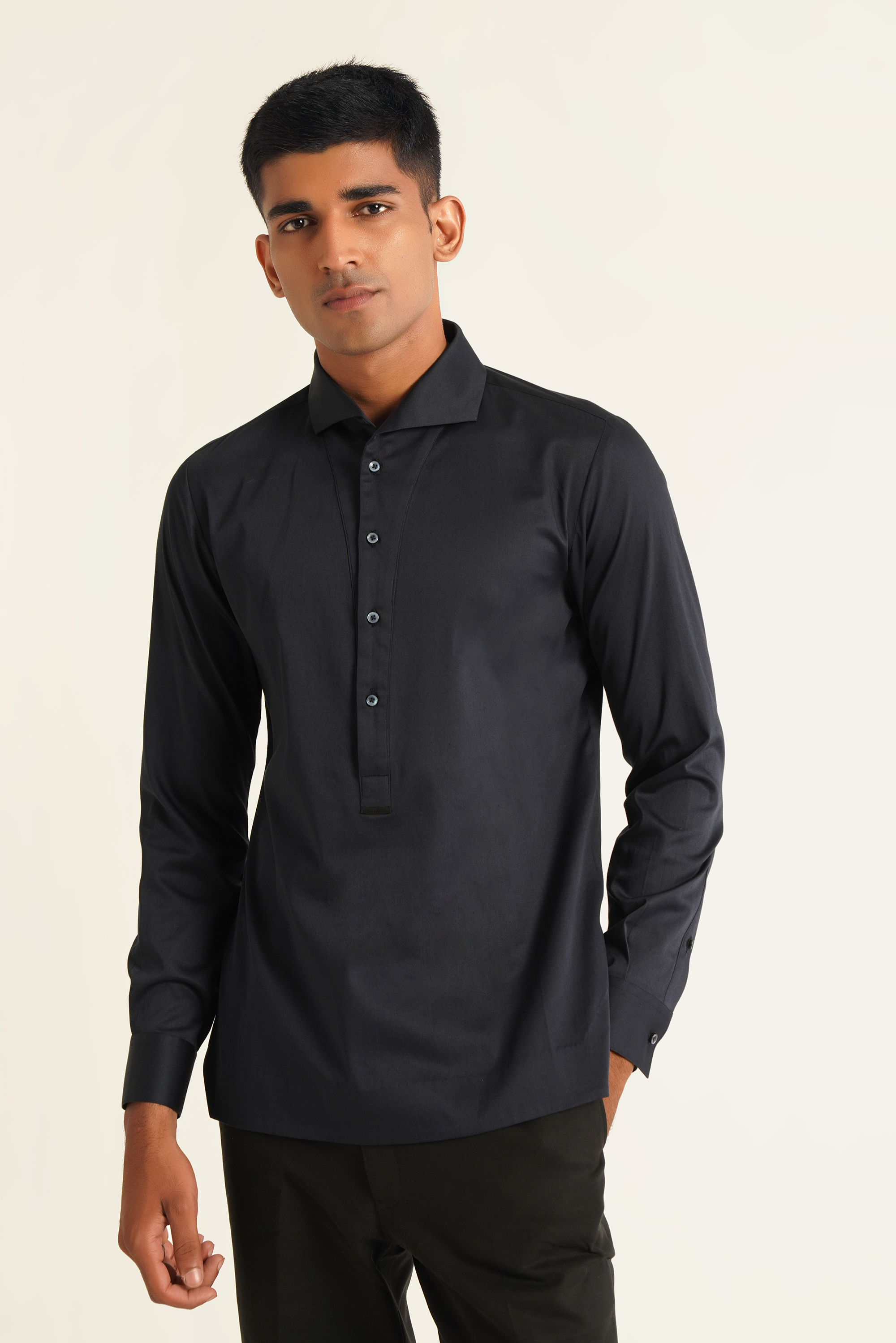 Seamless Collar Kurta Shirt