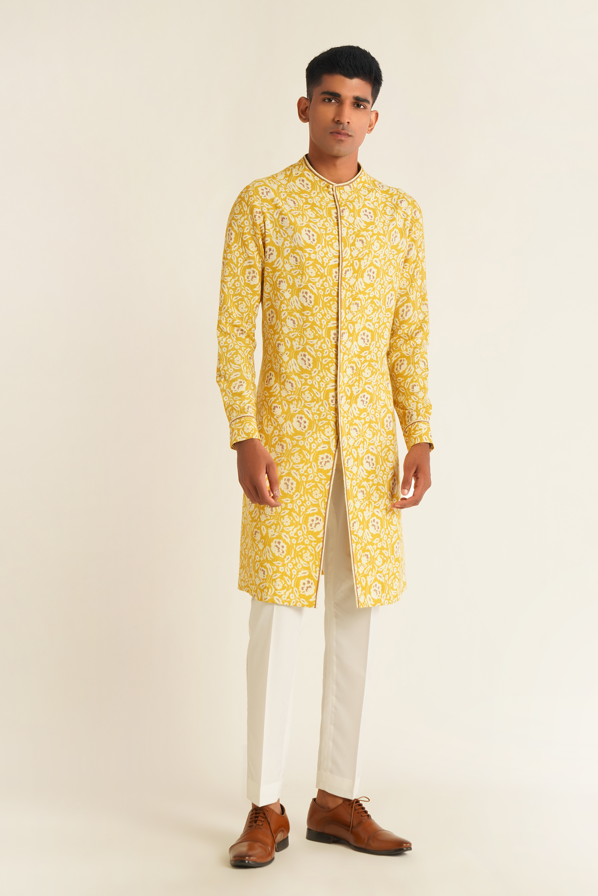 Printed Centre Placket Kurta Set