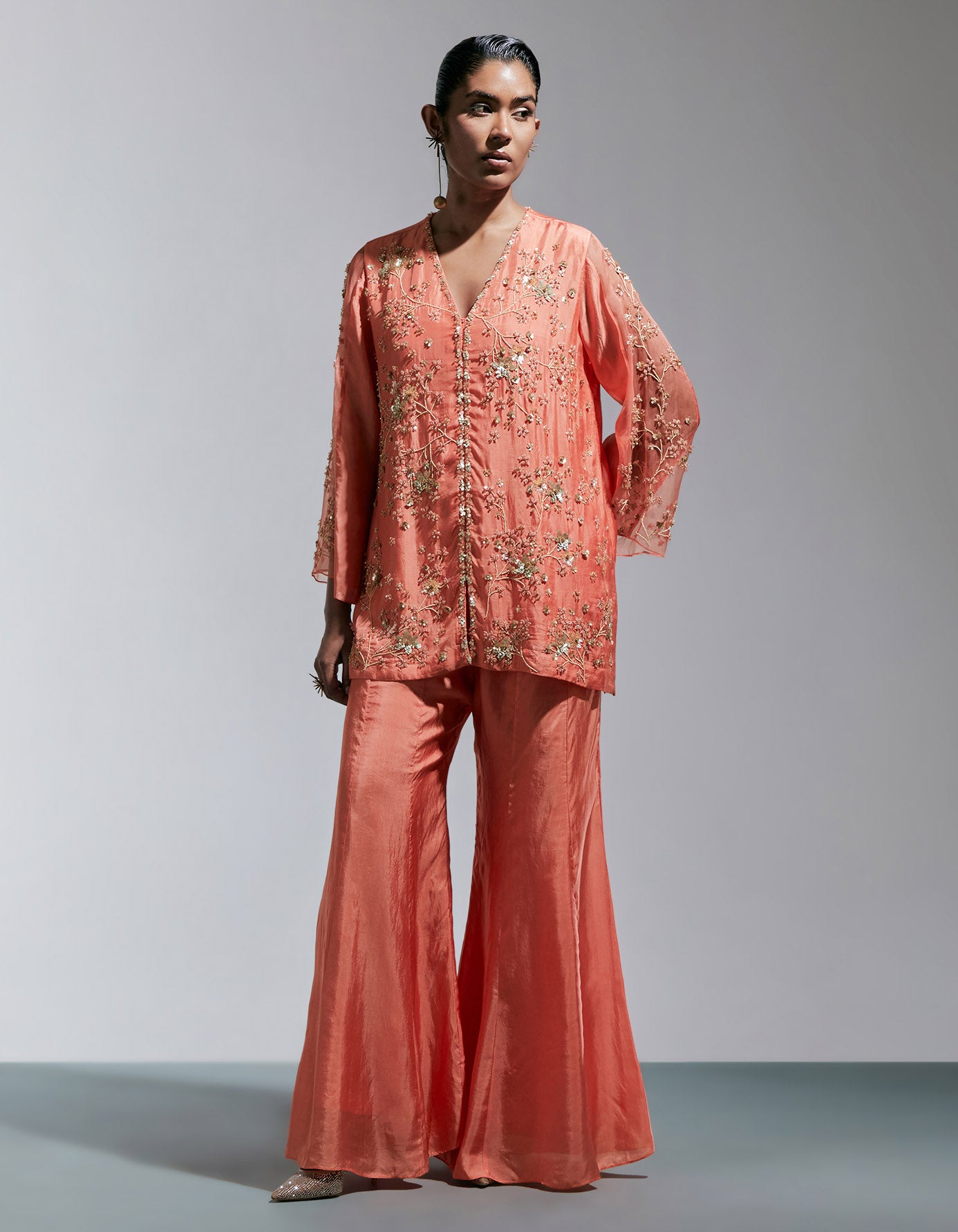 Vermillion Sharara Set