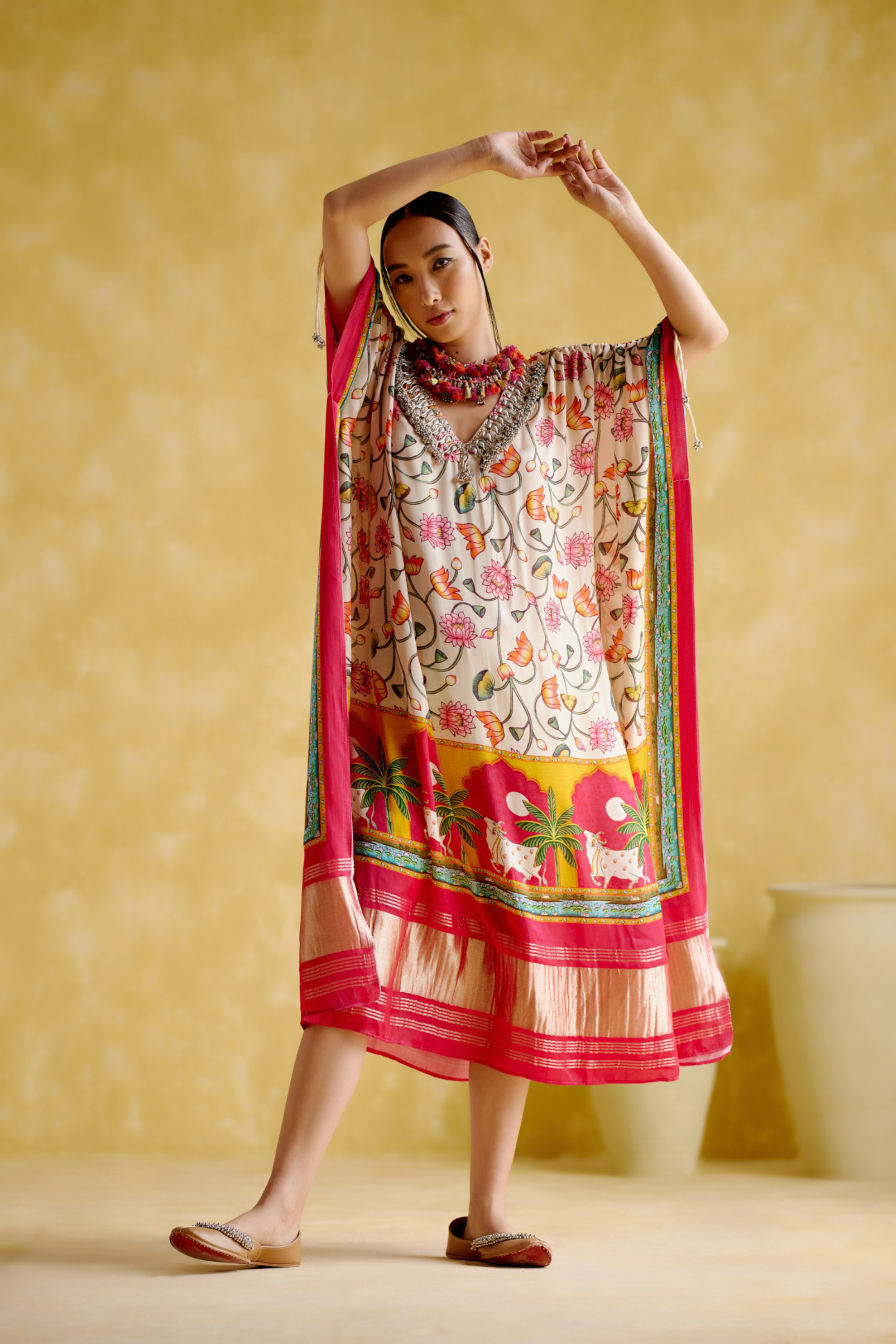 Linus- fushia printed kaftan