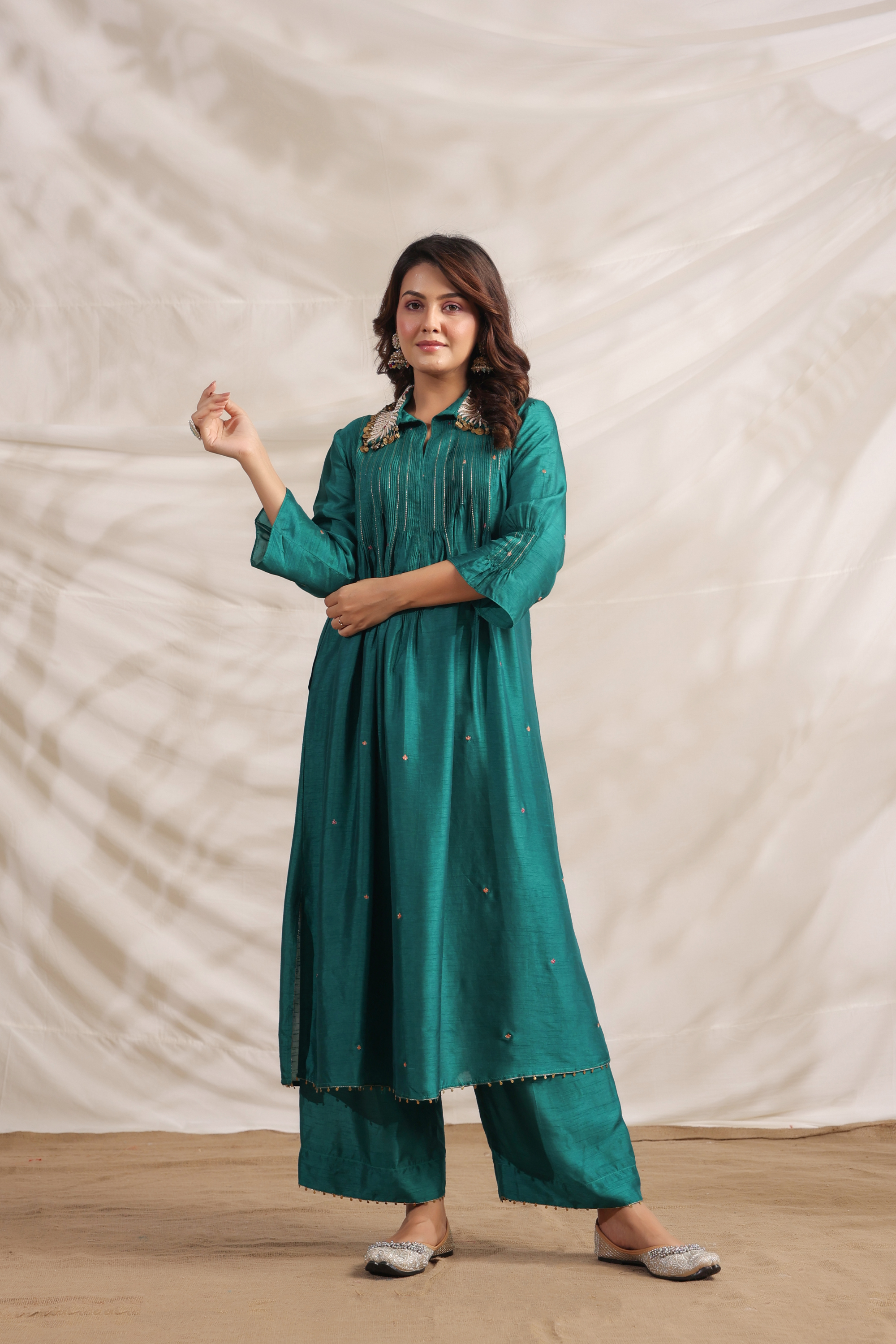 Pankh Pintuck Embroidered Kurta Set