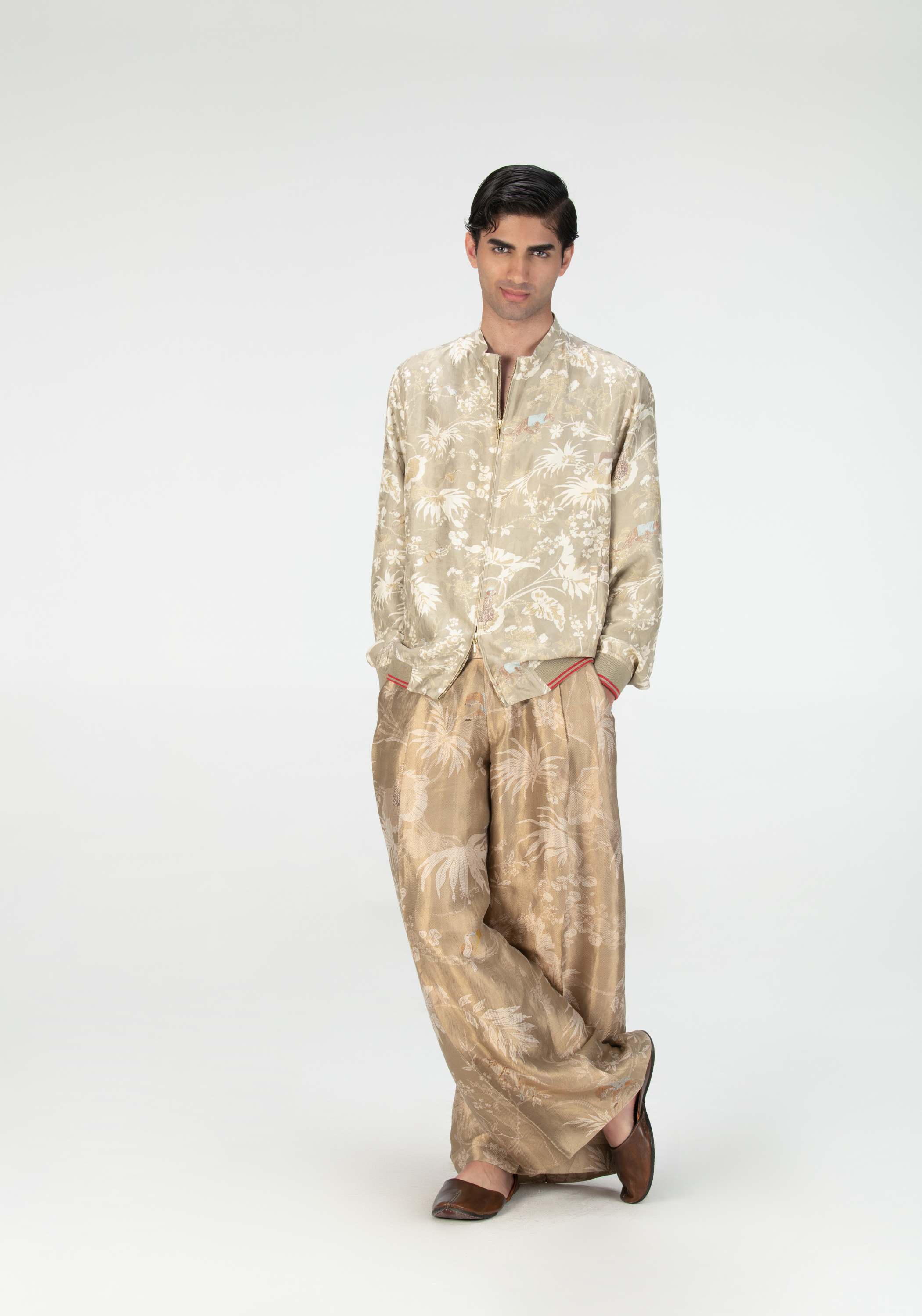 Rainforest Janbaaz Bomber Jacket Ogrey Rainforest Silk Damask