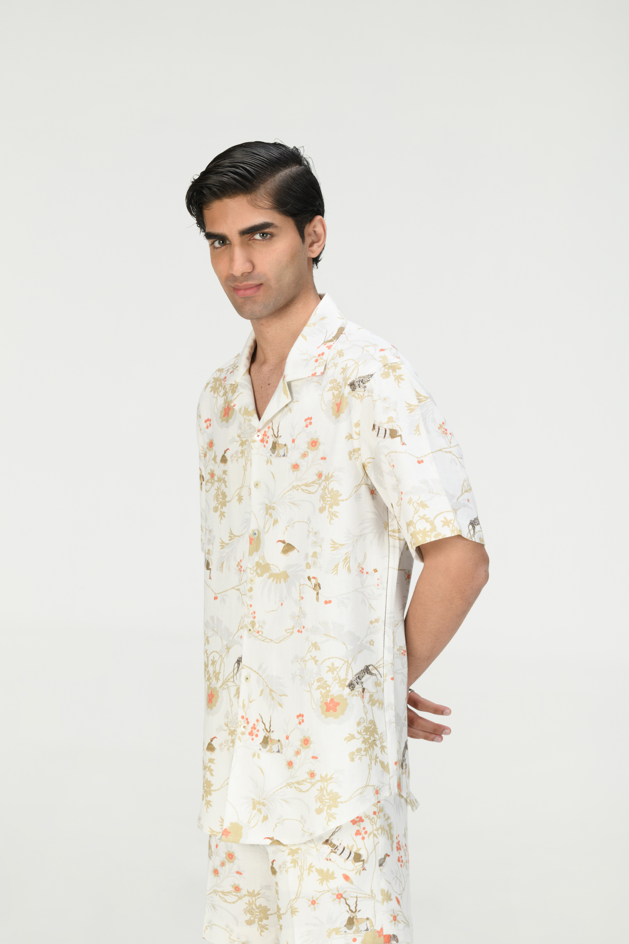 Rainforest Bush Shirt Ivory Heavy Cotton