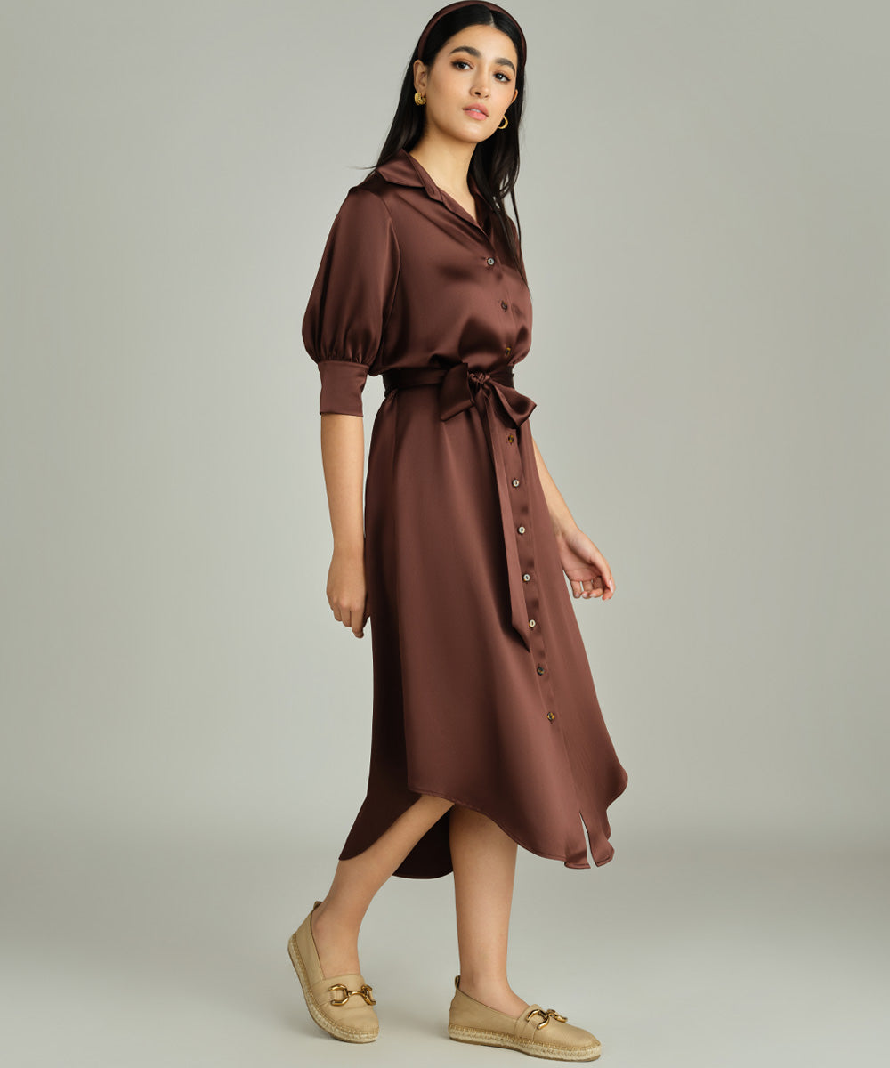 Silk Shirt Dress