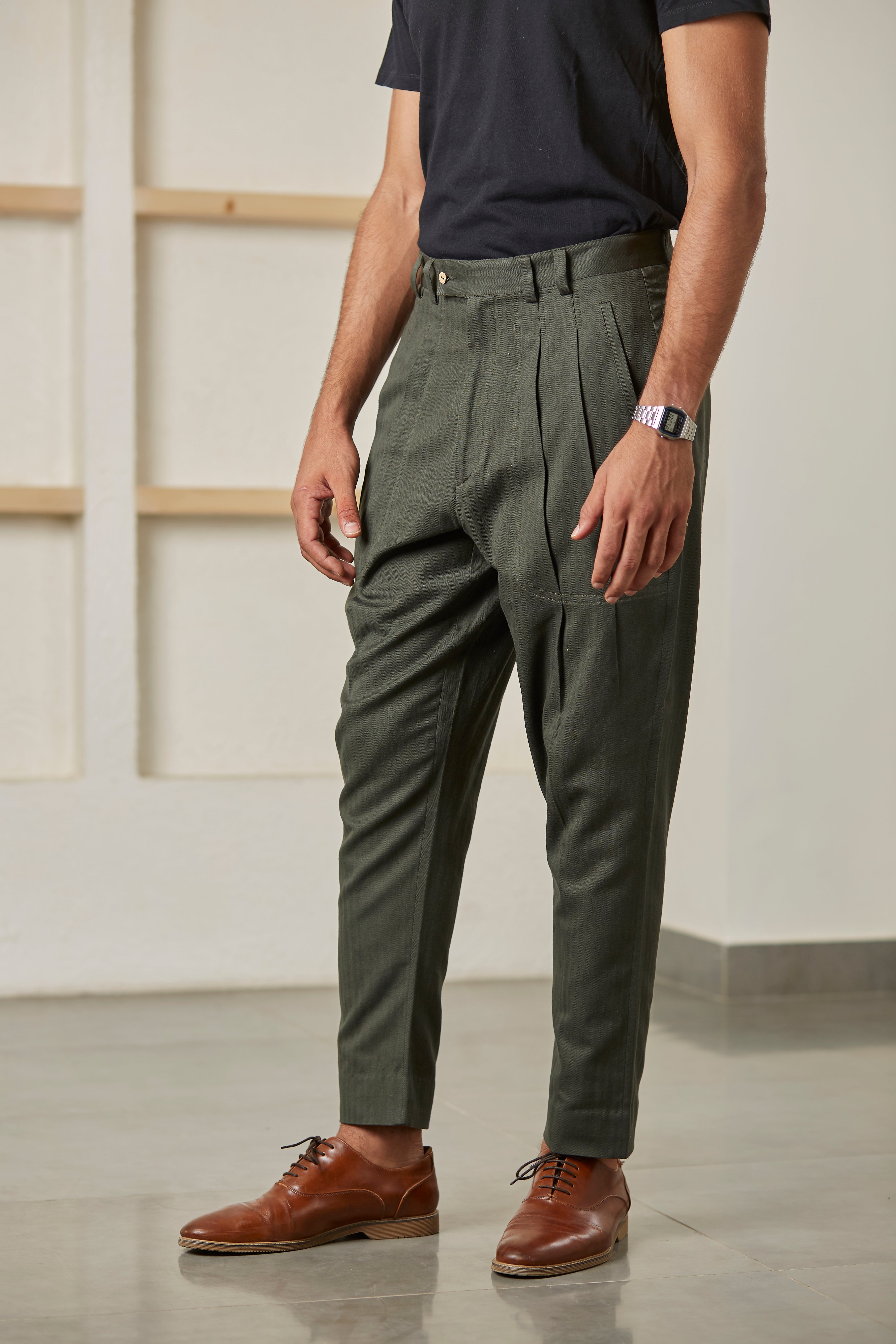 Military Green Tapered Trouser