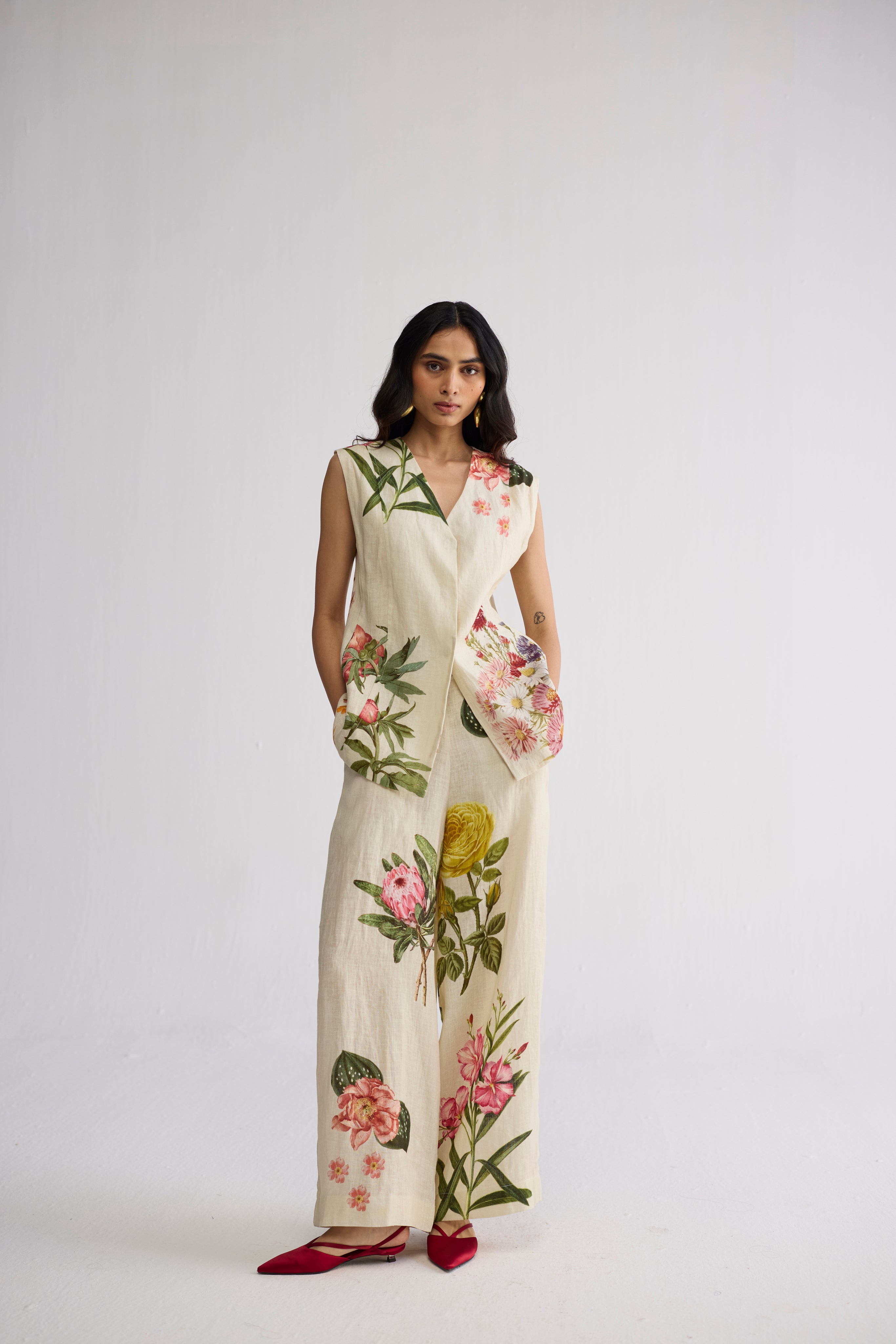 Primavera Panelled Waistcoat & Pants Set