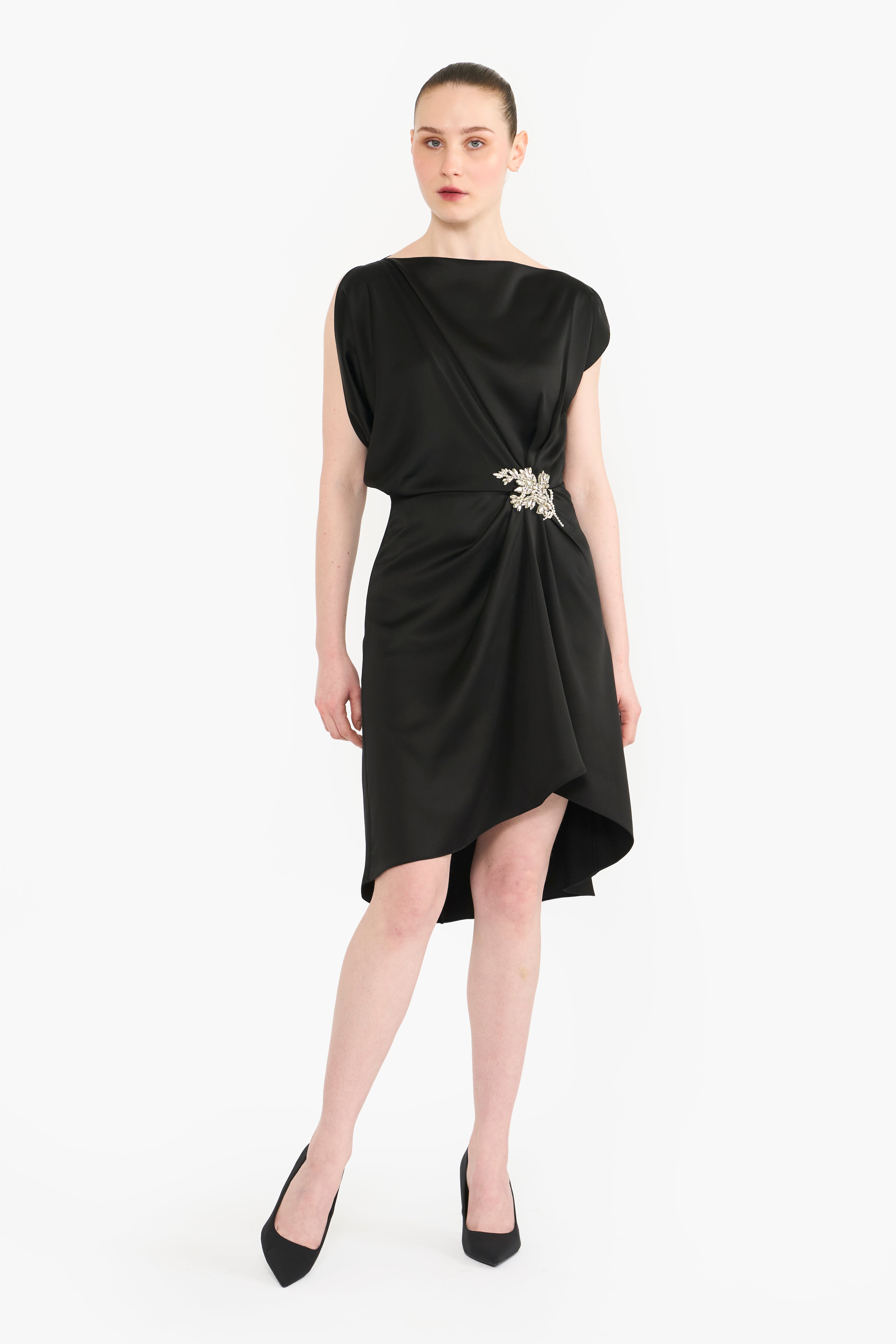 Boat Neck Draped Mini