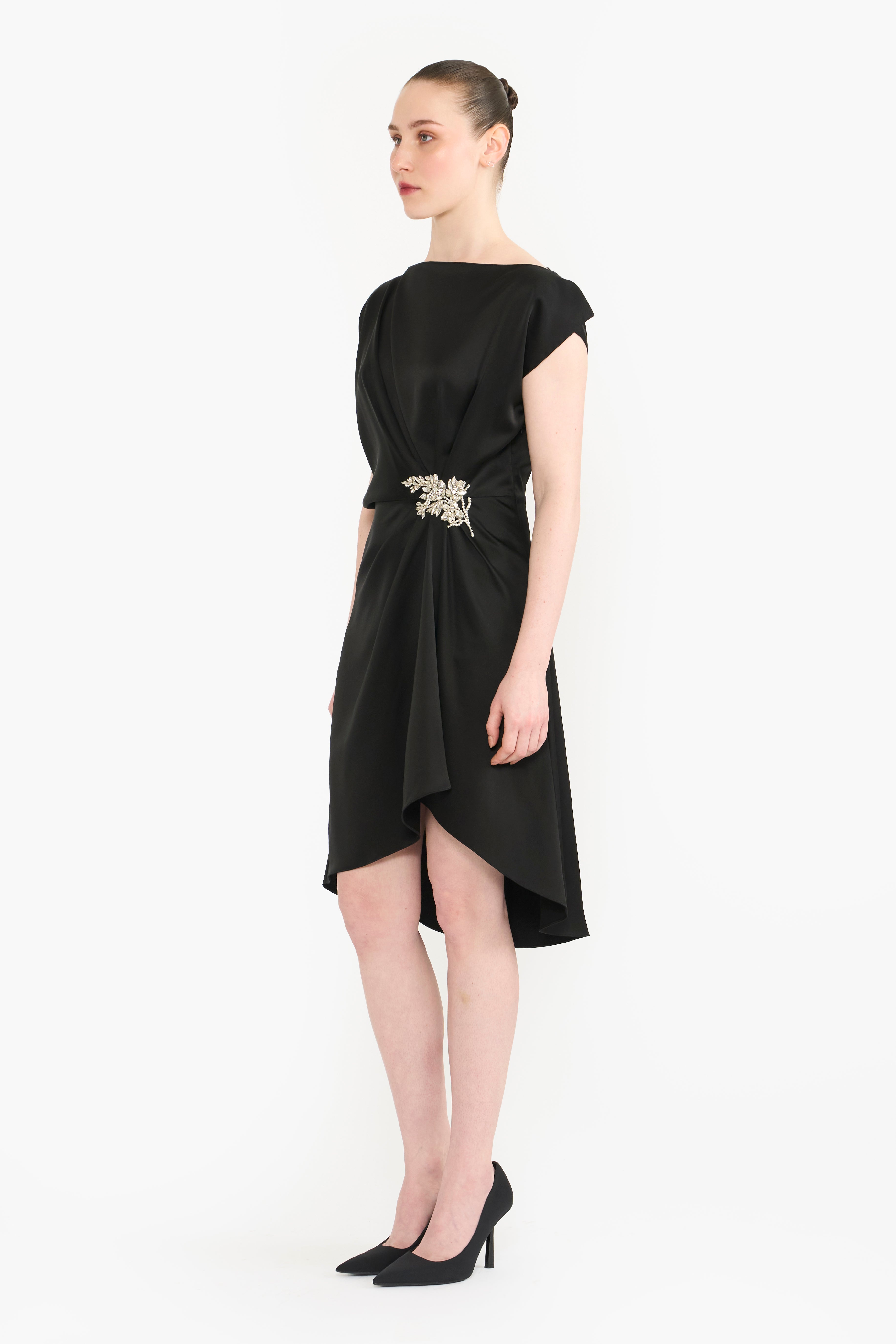 Boat Neck Draped Mini