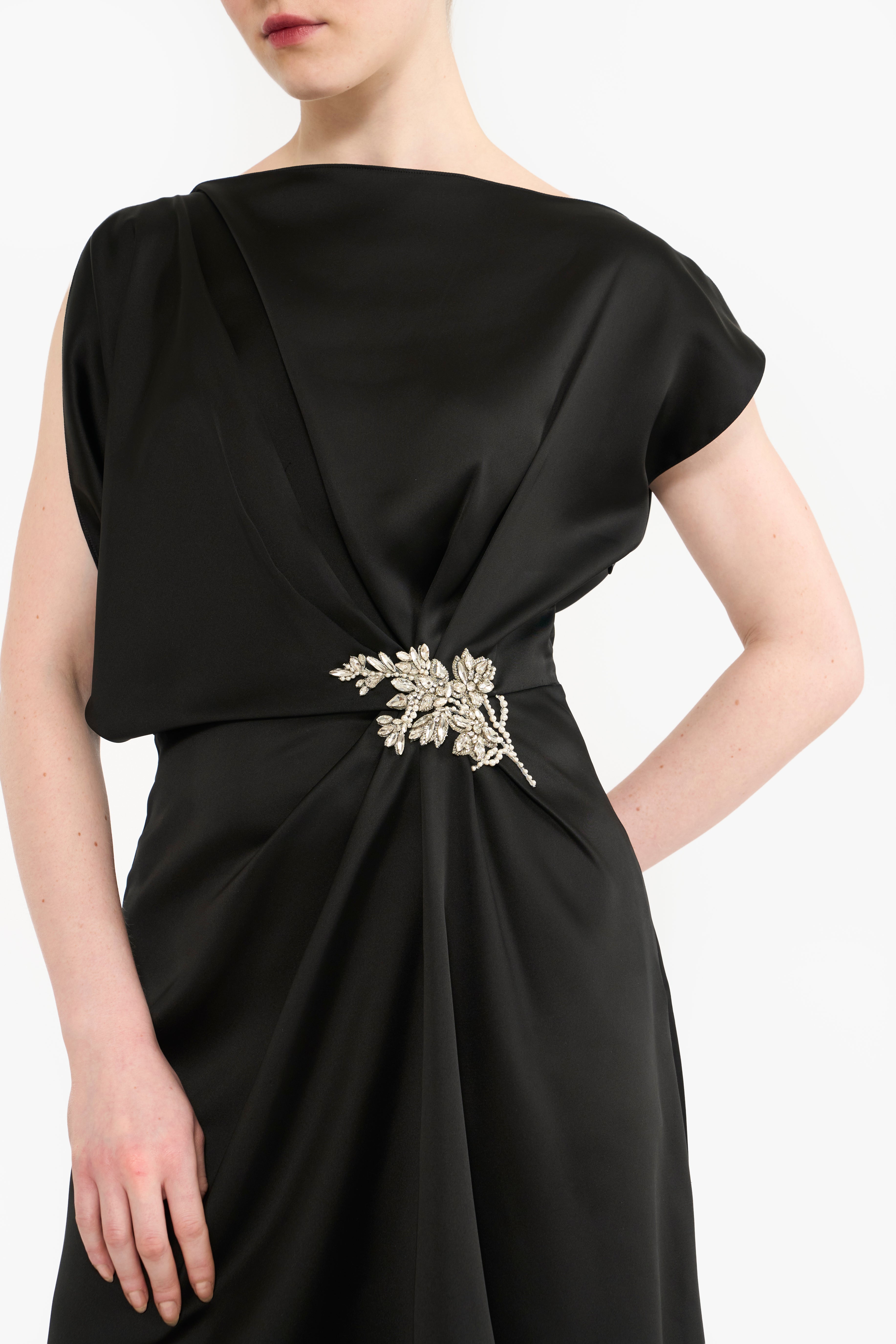 Boat Neck Draped Mini