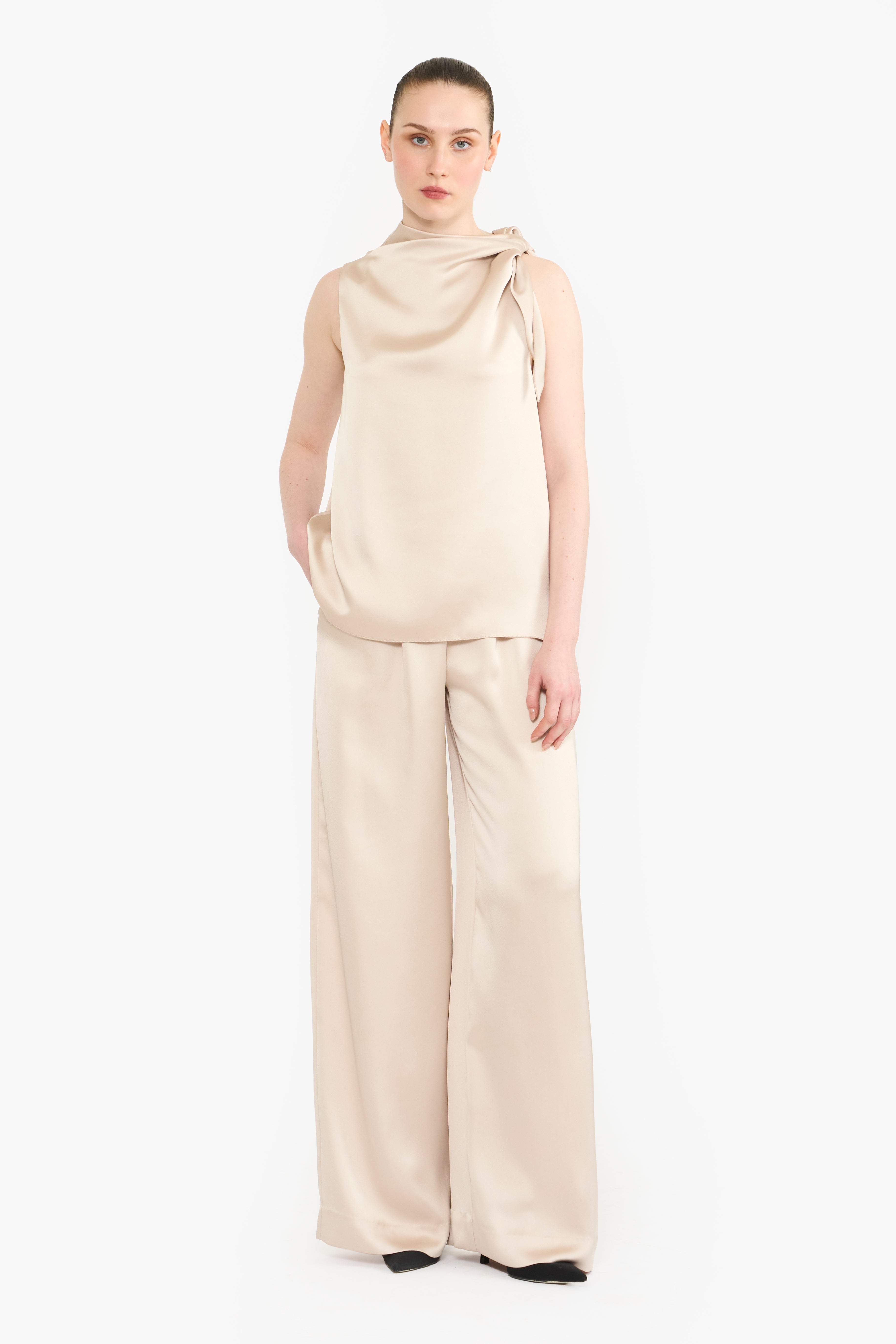 Knotted Shoulder Halter Co-ord Set