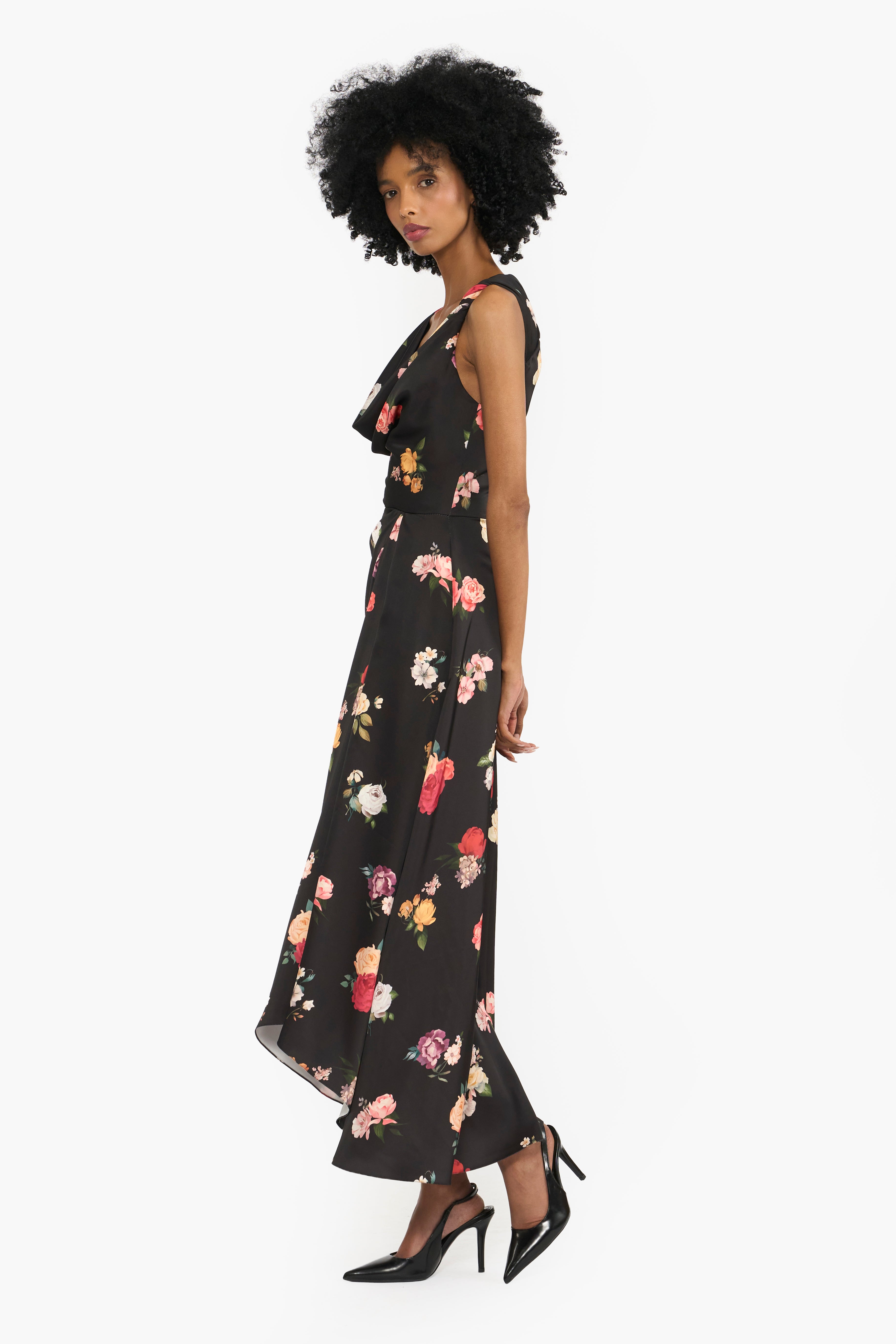 Twisted Cowl Neck Midi