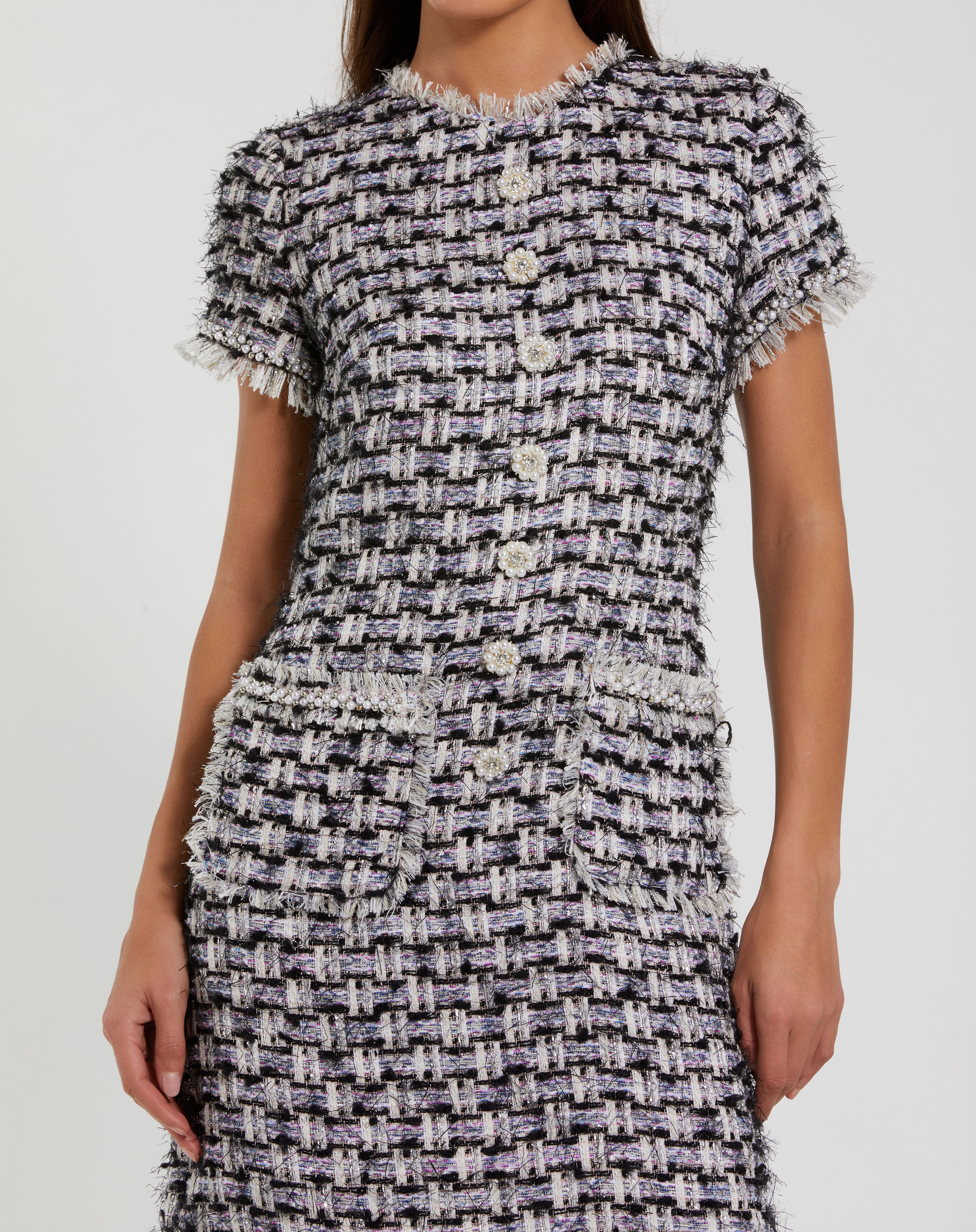 Floral Button Detail Shift Dress