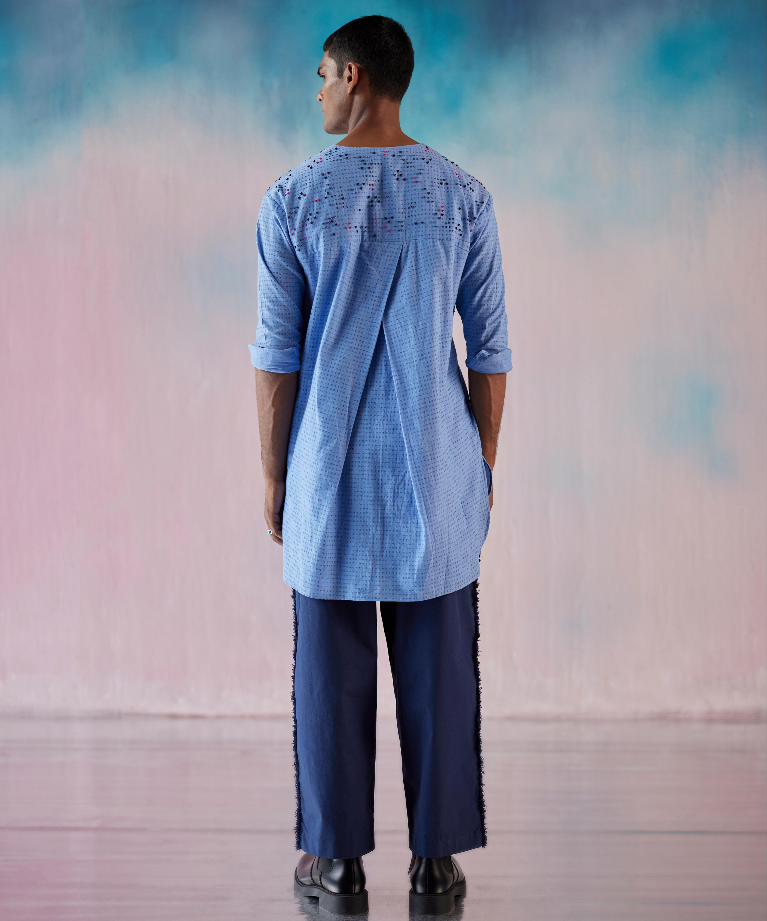 Poplin Drawstring Pants With Side Moss Detail