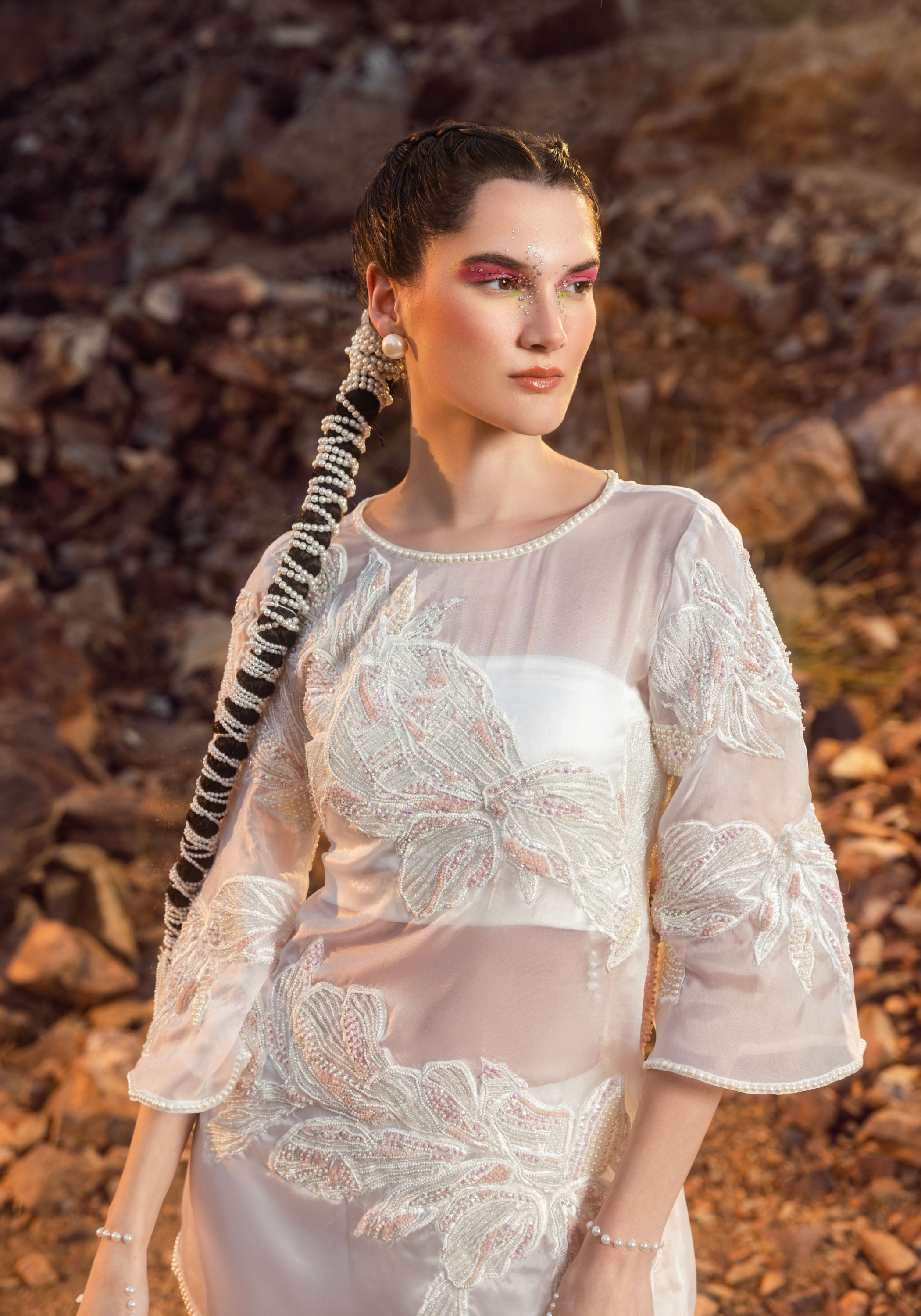 Pearl White Kurta with Pant Set
