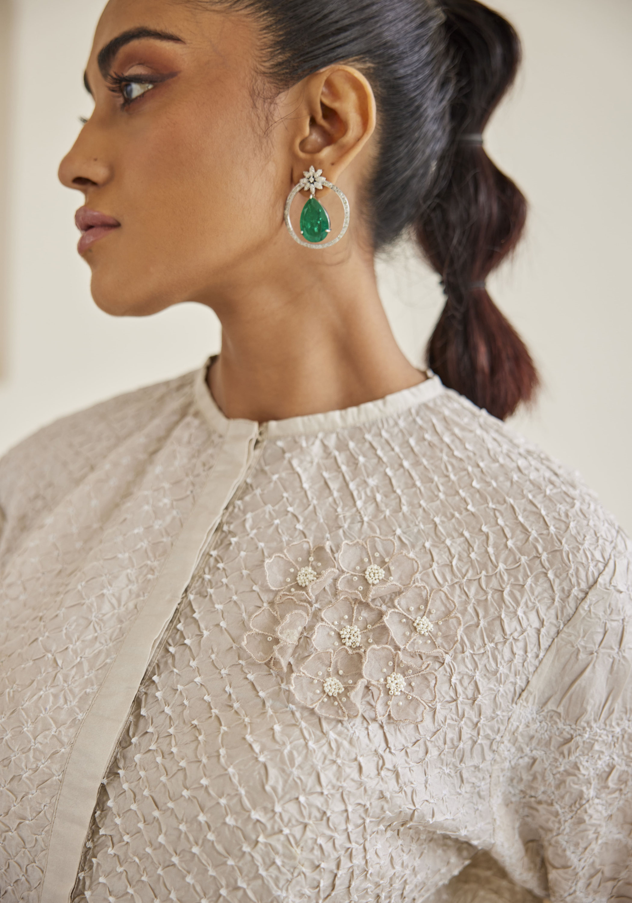Artisanal Bandhani Peplum Top