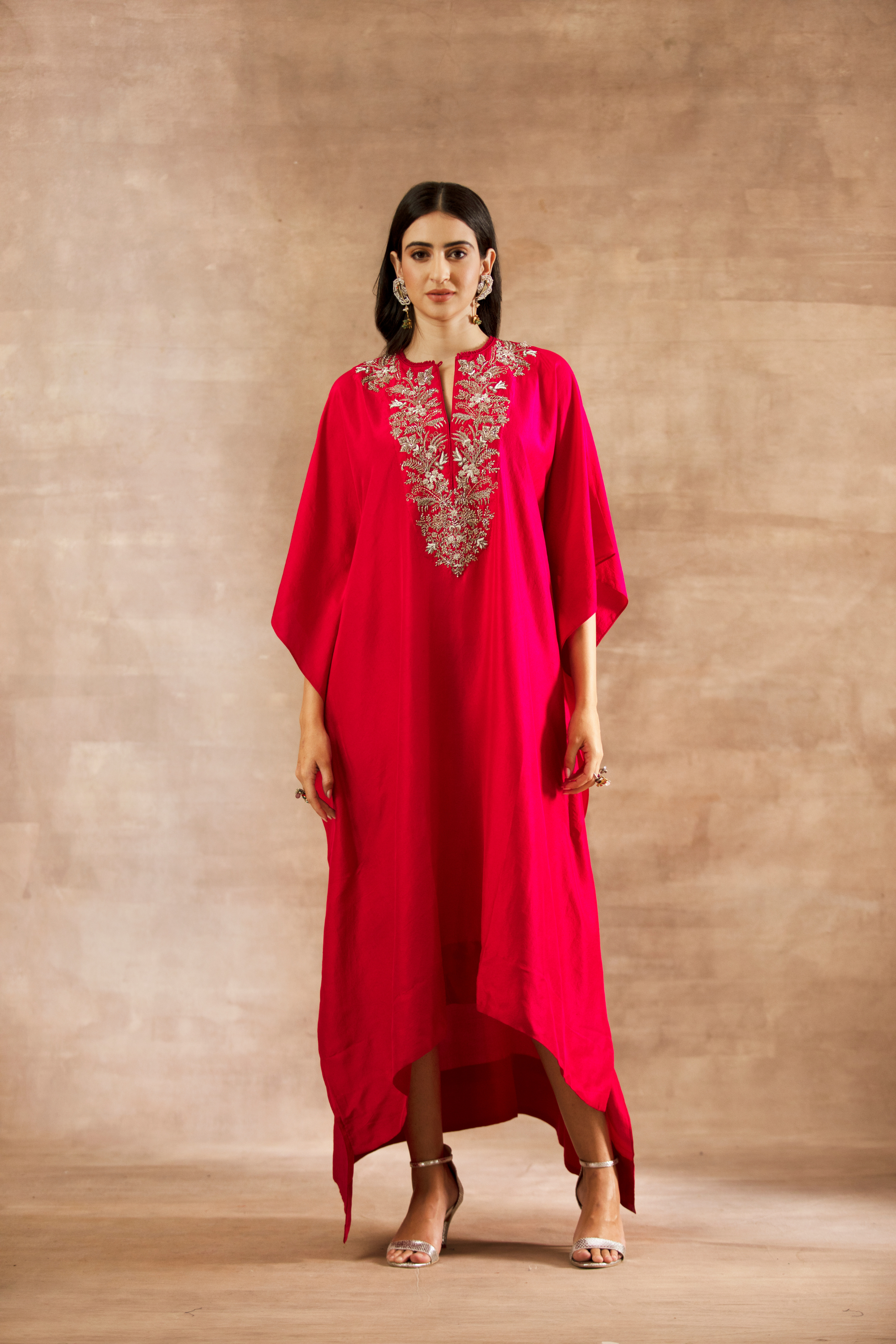 Red Embroidered Kaftan