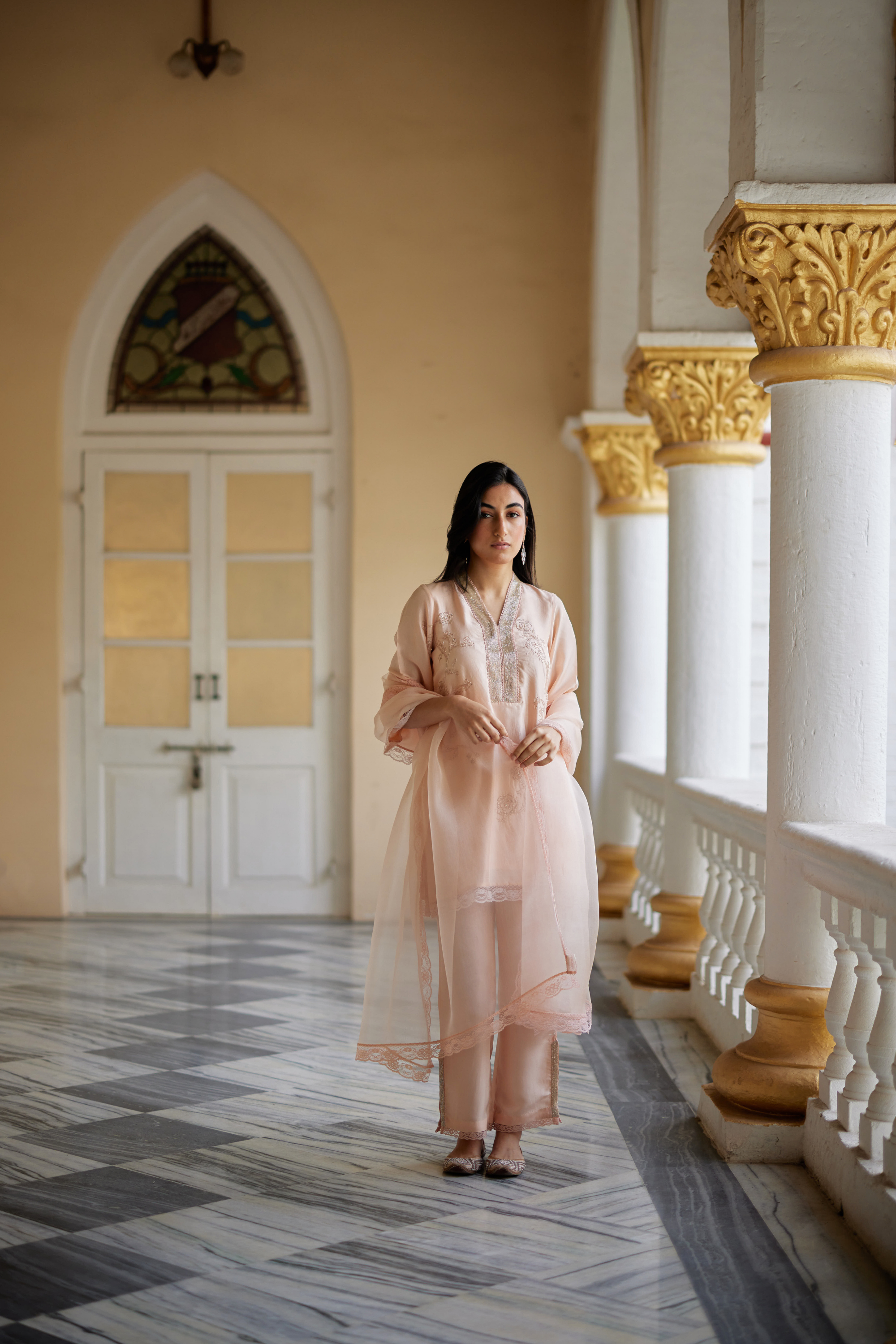 Pale Peach Kurta Set