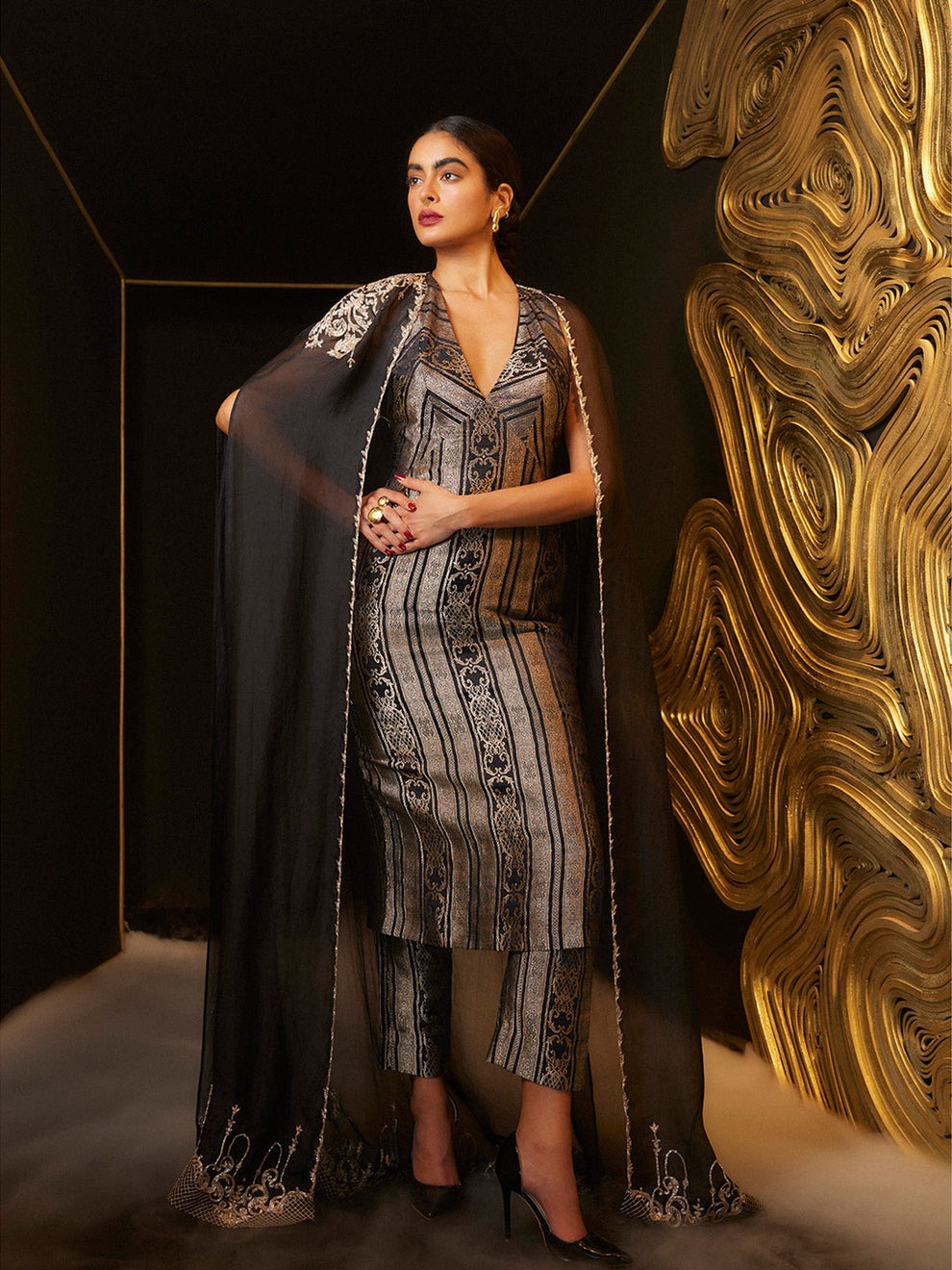 The Pristine Kurta Set In Black