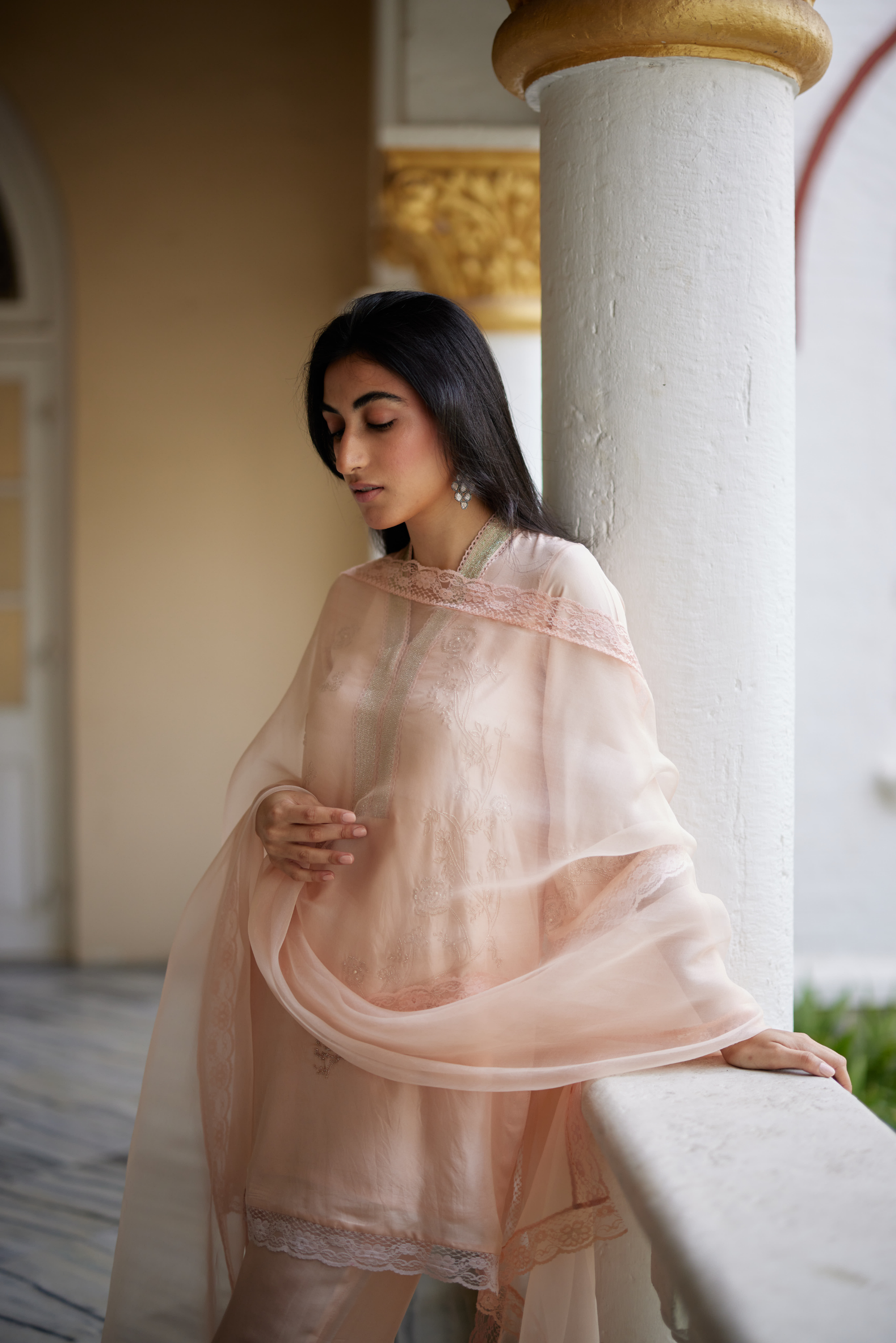 Pale Peach Kurta Set