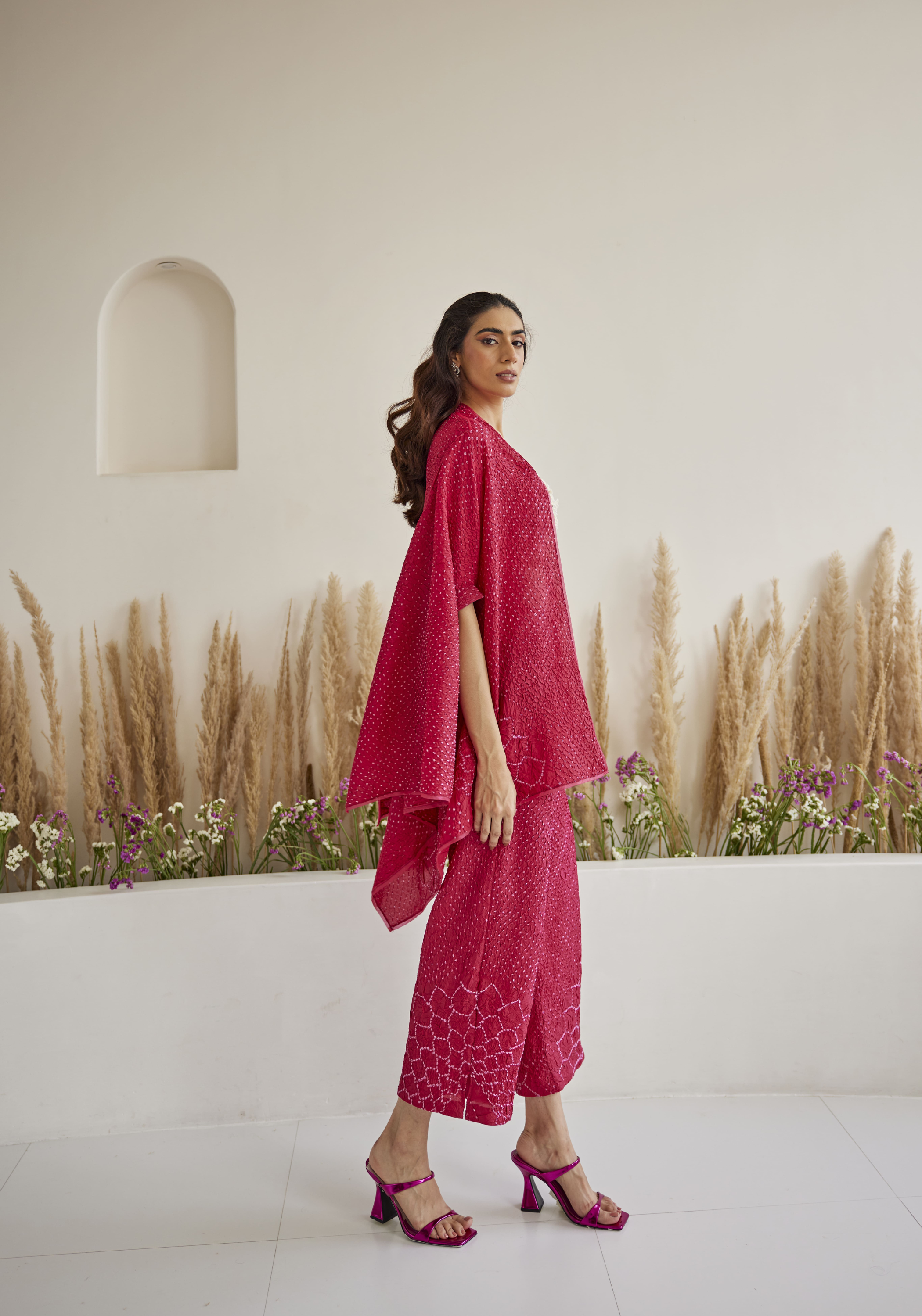 Artisanal Bandhani Slit Palazzos