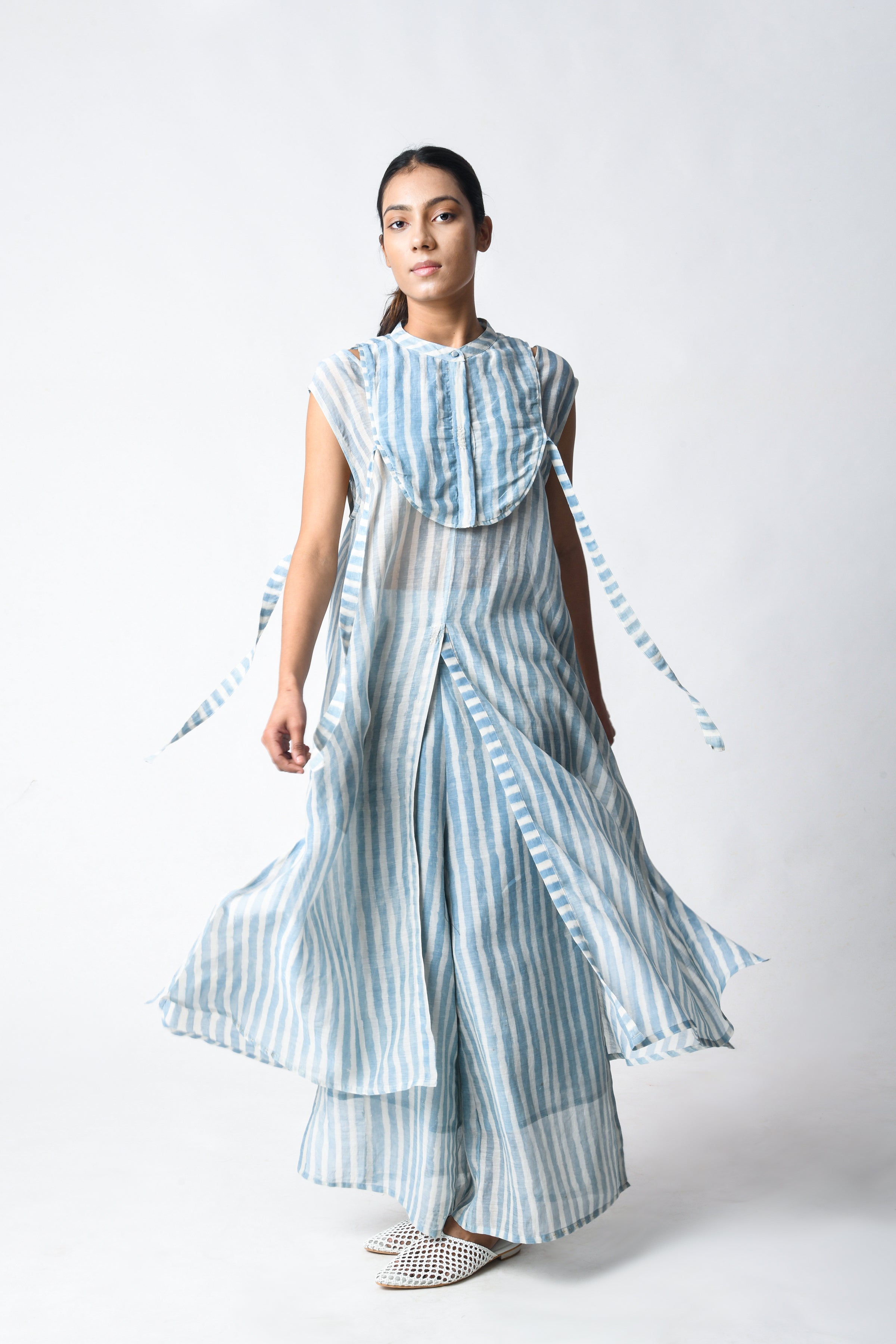 Slit Tunic Sky Set