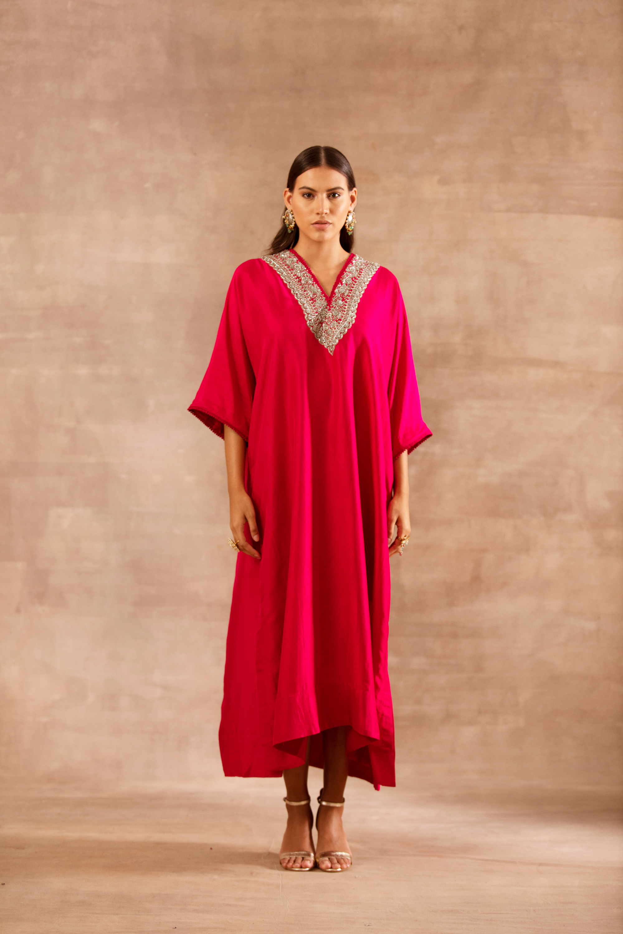 Red Embroidered Kaftan