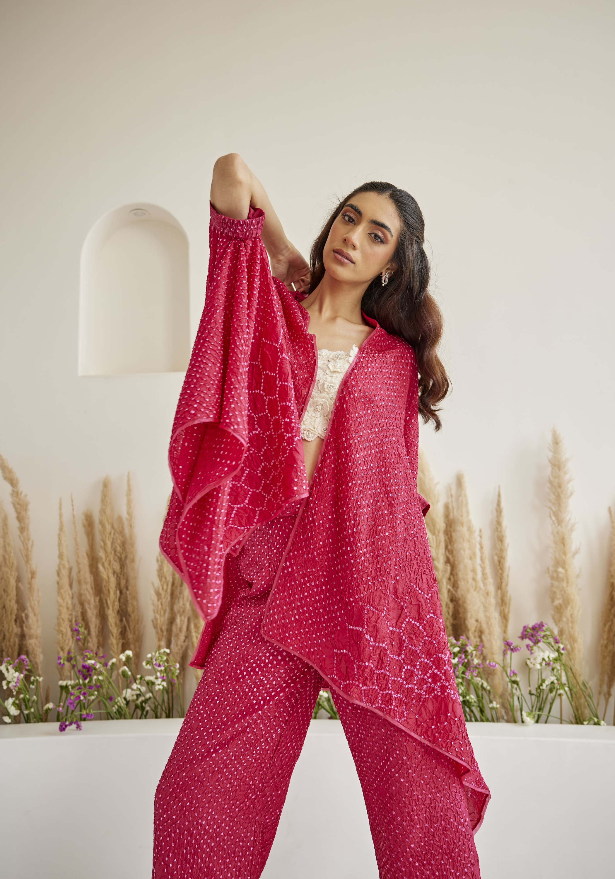 Artisanal Bandhani Pocket Cape Top