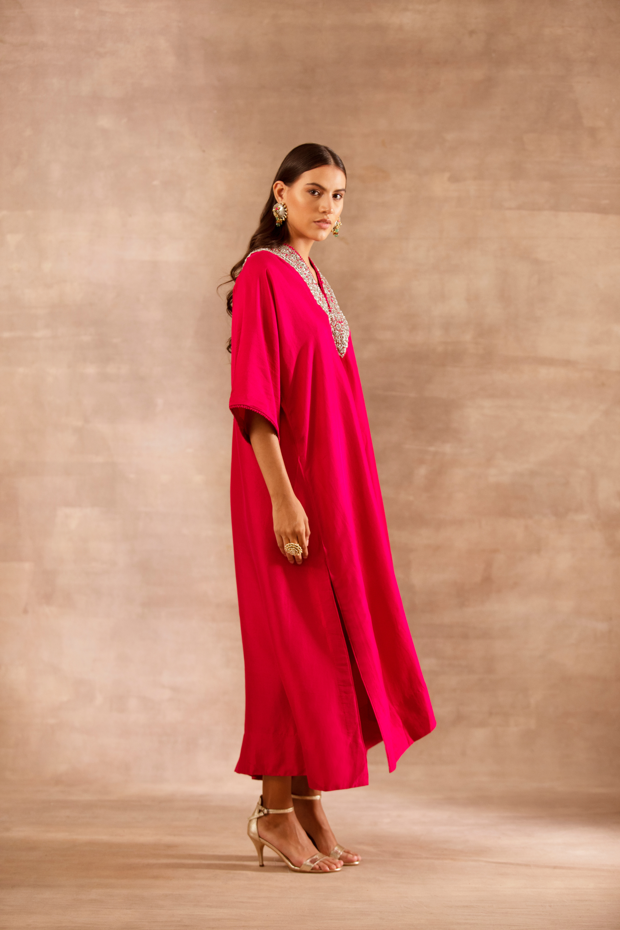 Red Embroidered Kaftan