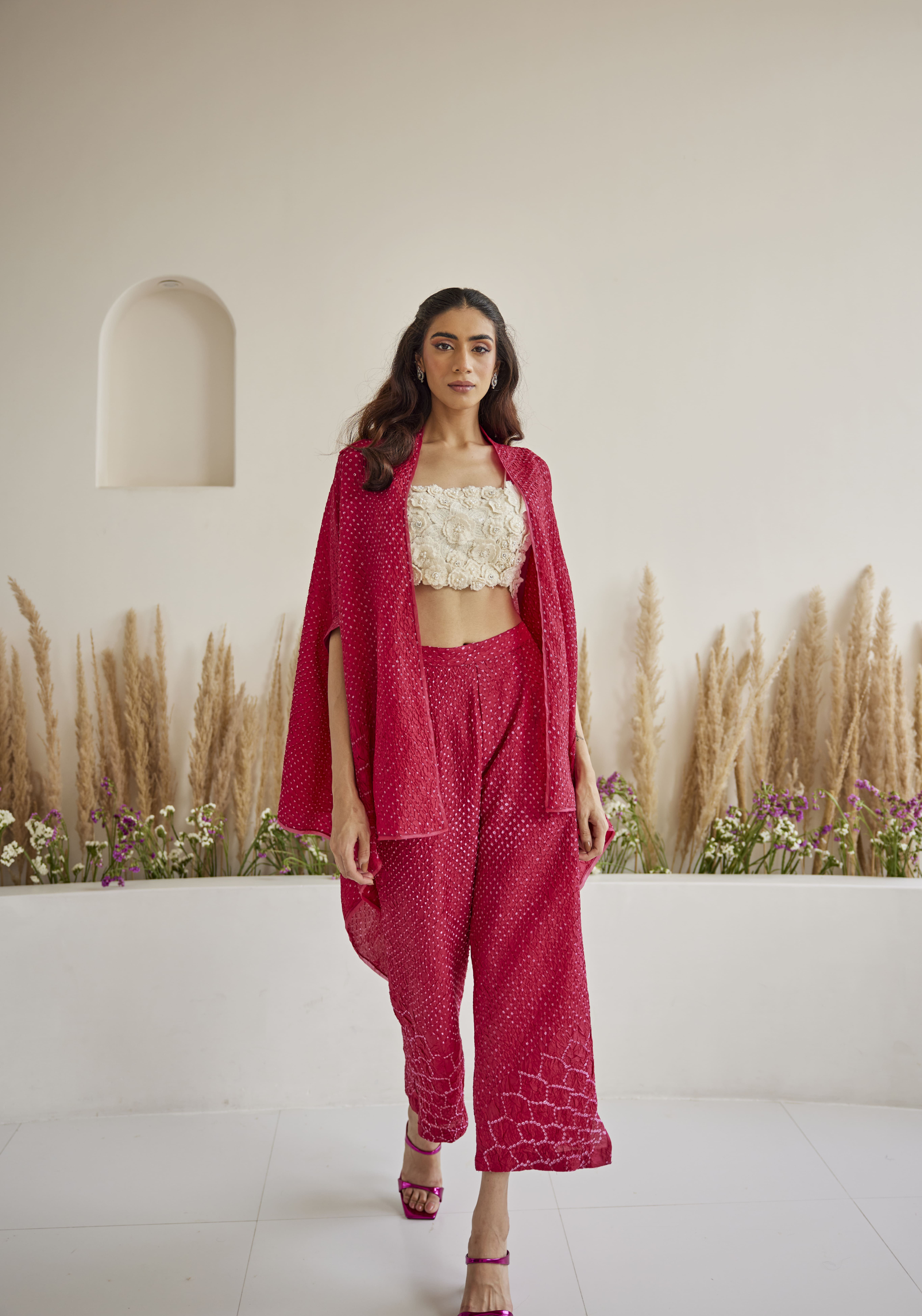 Artisanal Bandhani Pocket Cape Top
