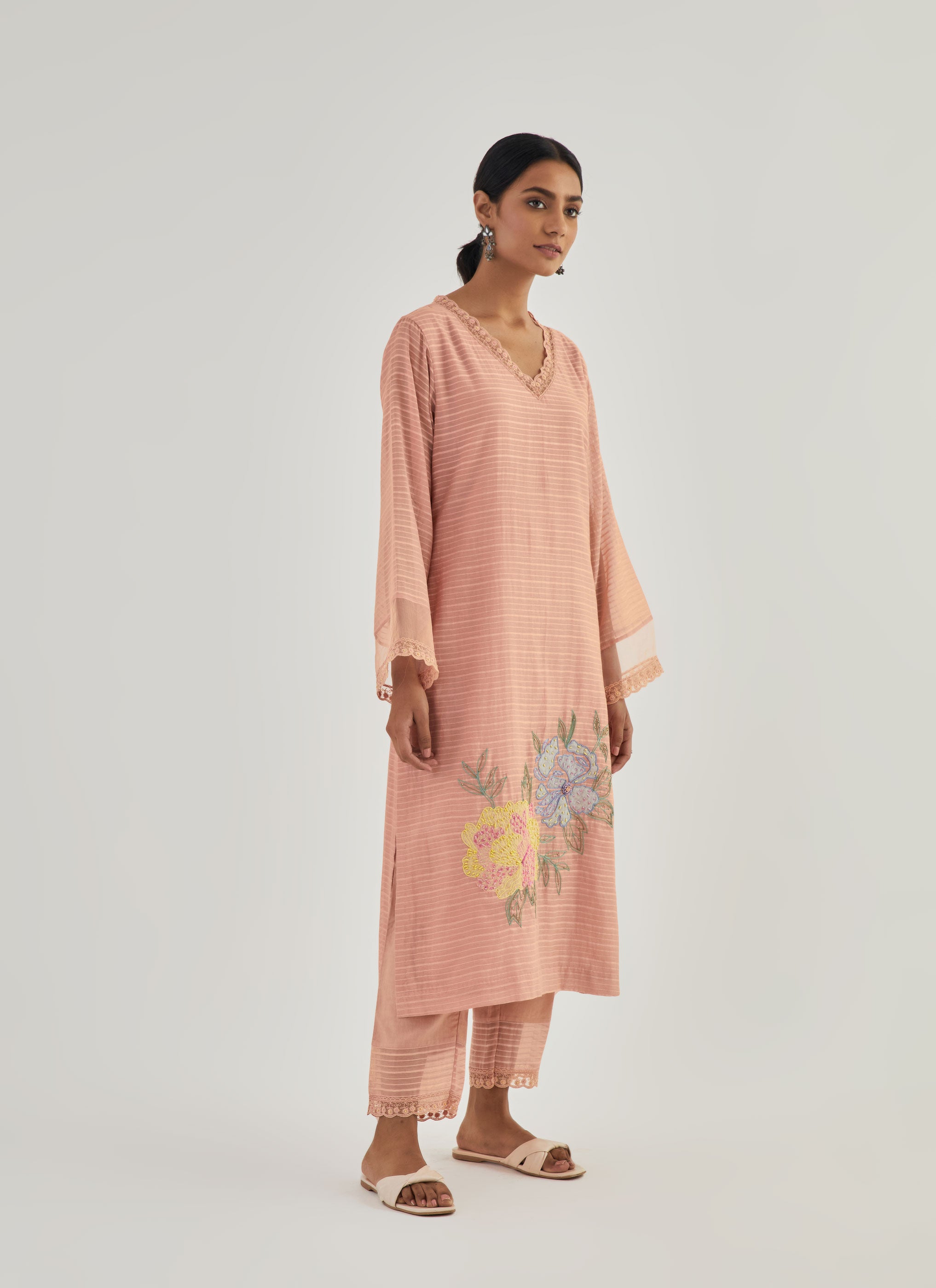 Reshma- Peach Kurta Set