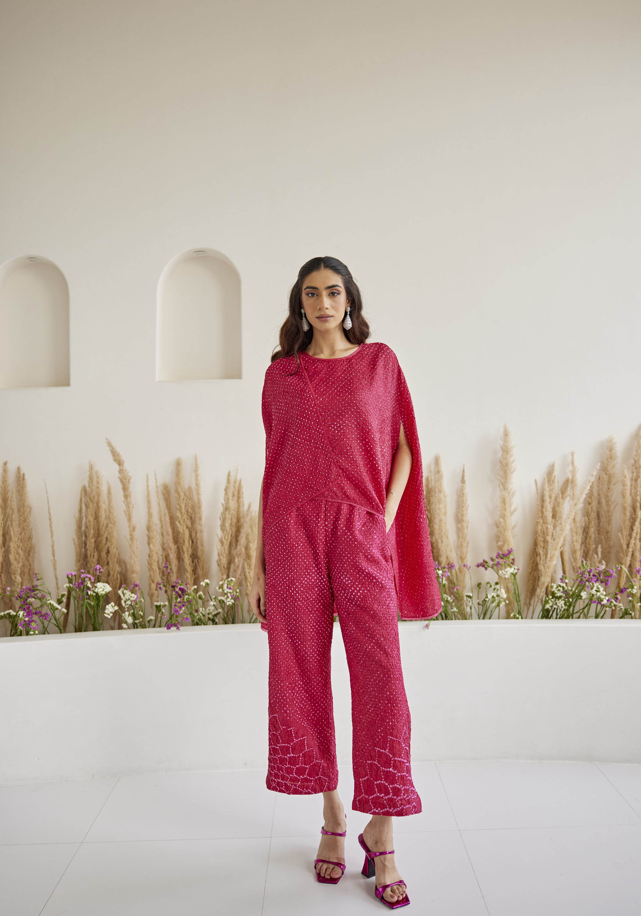 Artisanal Bandhani Slit Palazzos