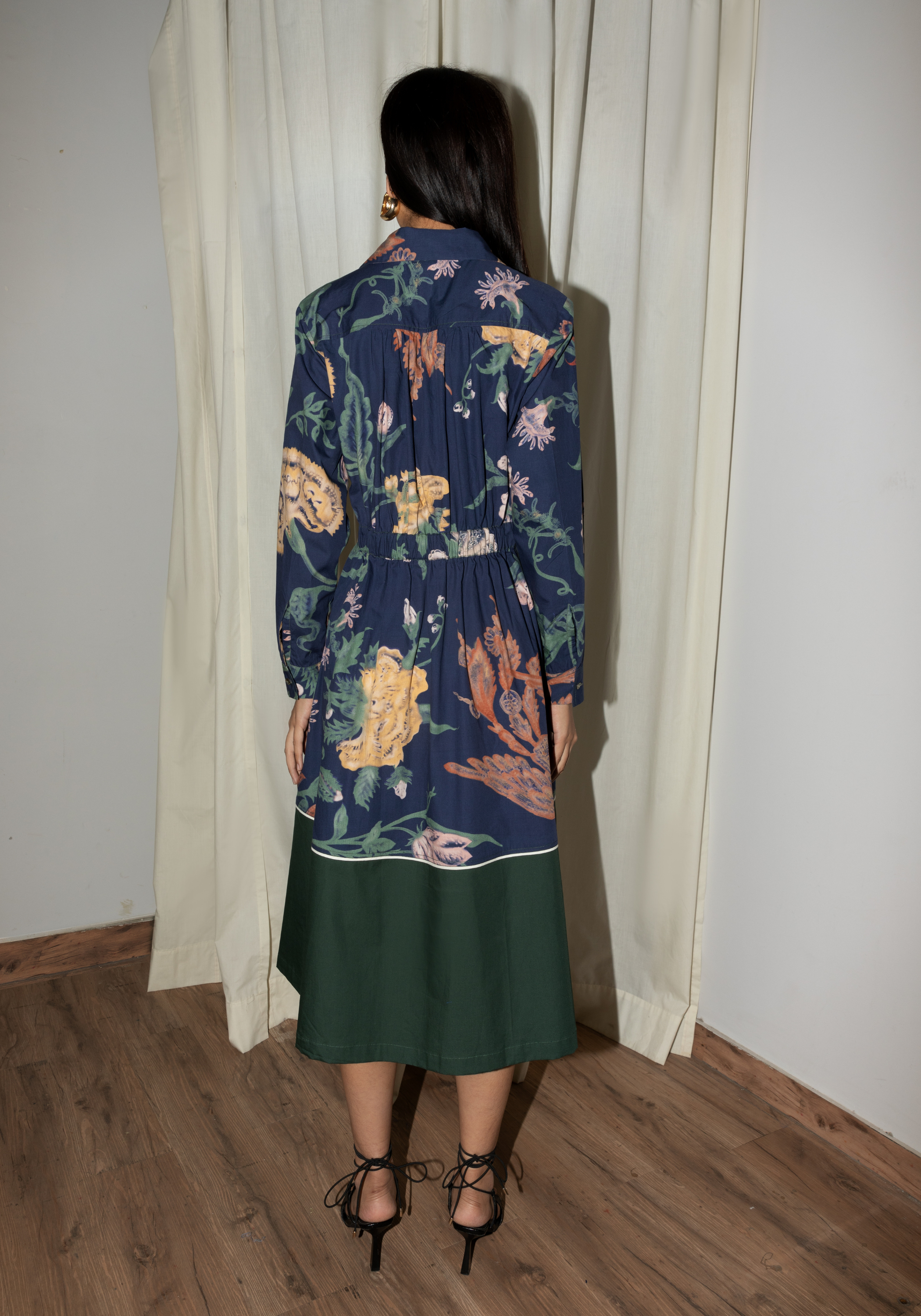 Colour Blocked Wrap Dress