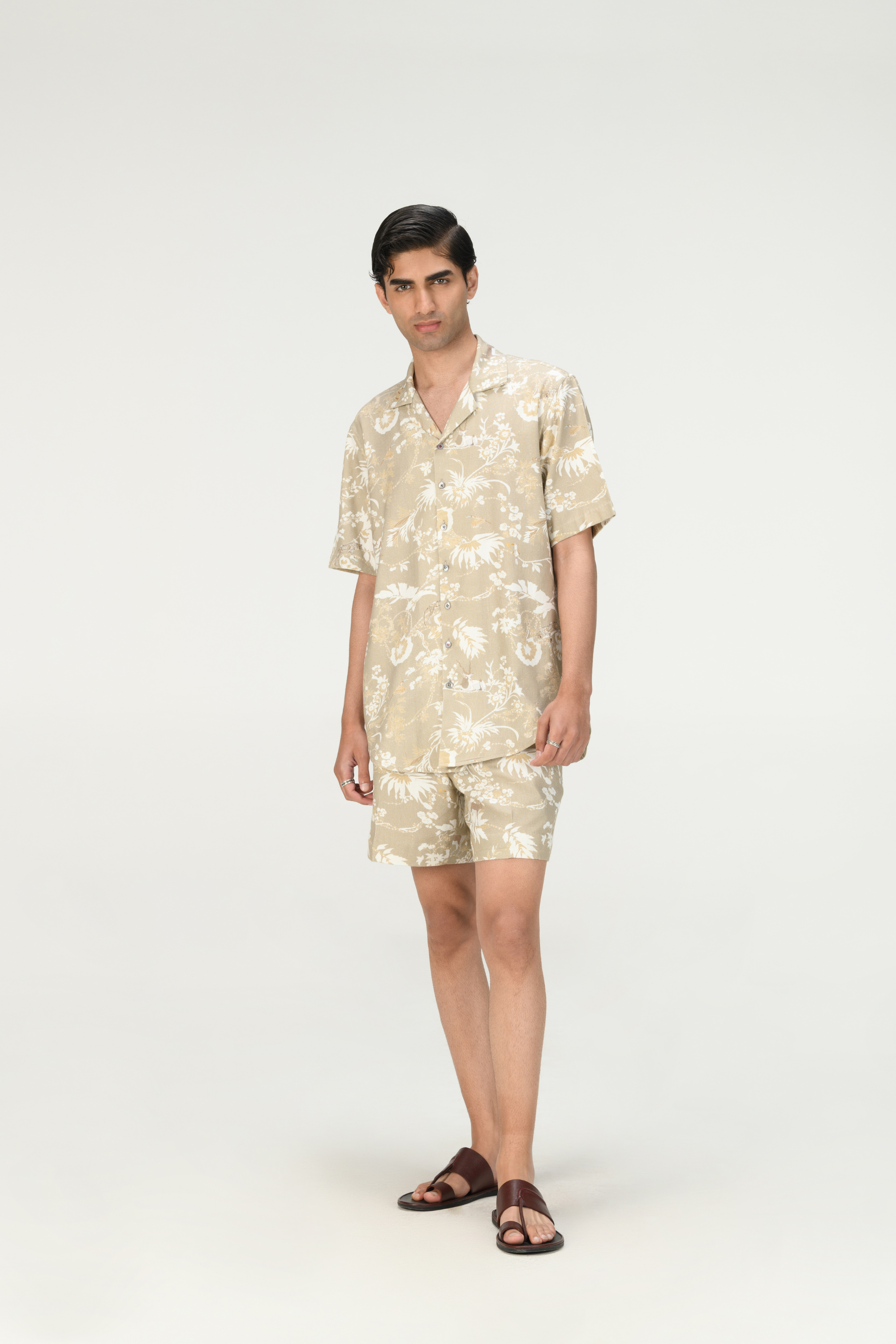 Rainforest Bush Shirt Oyster Grey Heavy Cotton