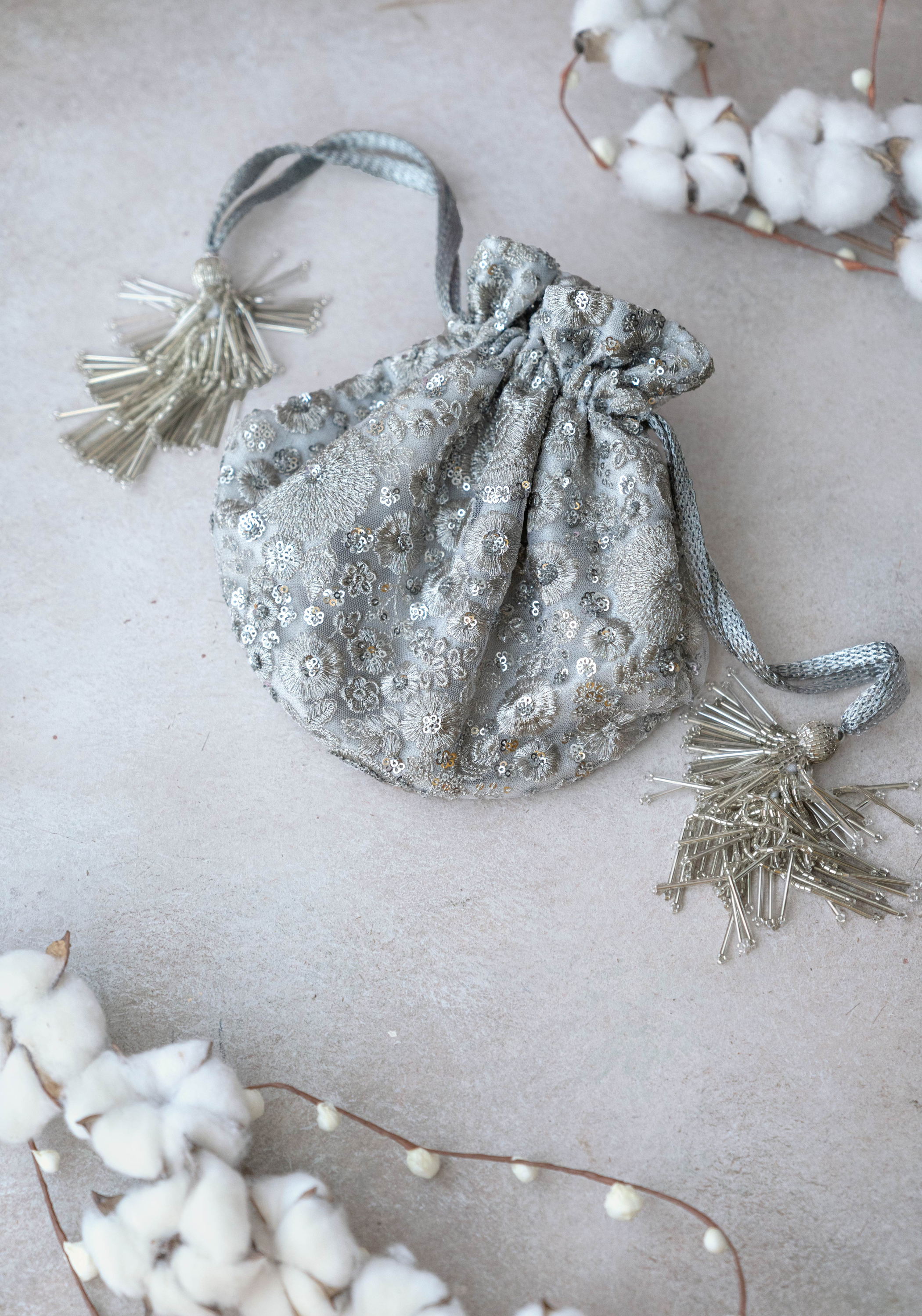 Bella Silver Potli Bag