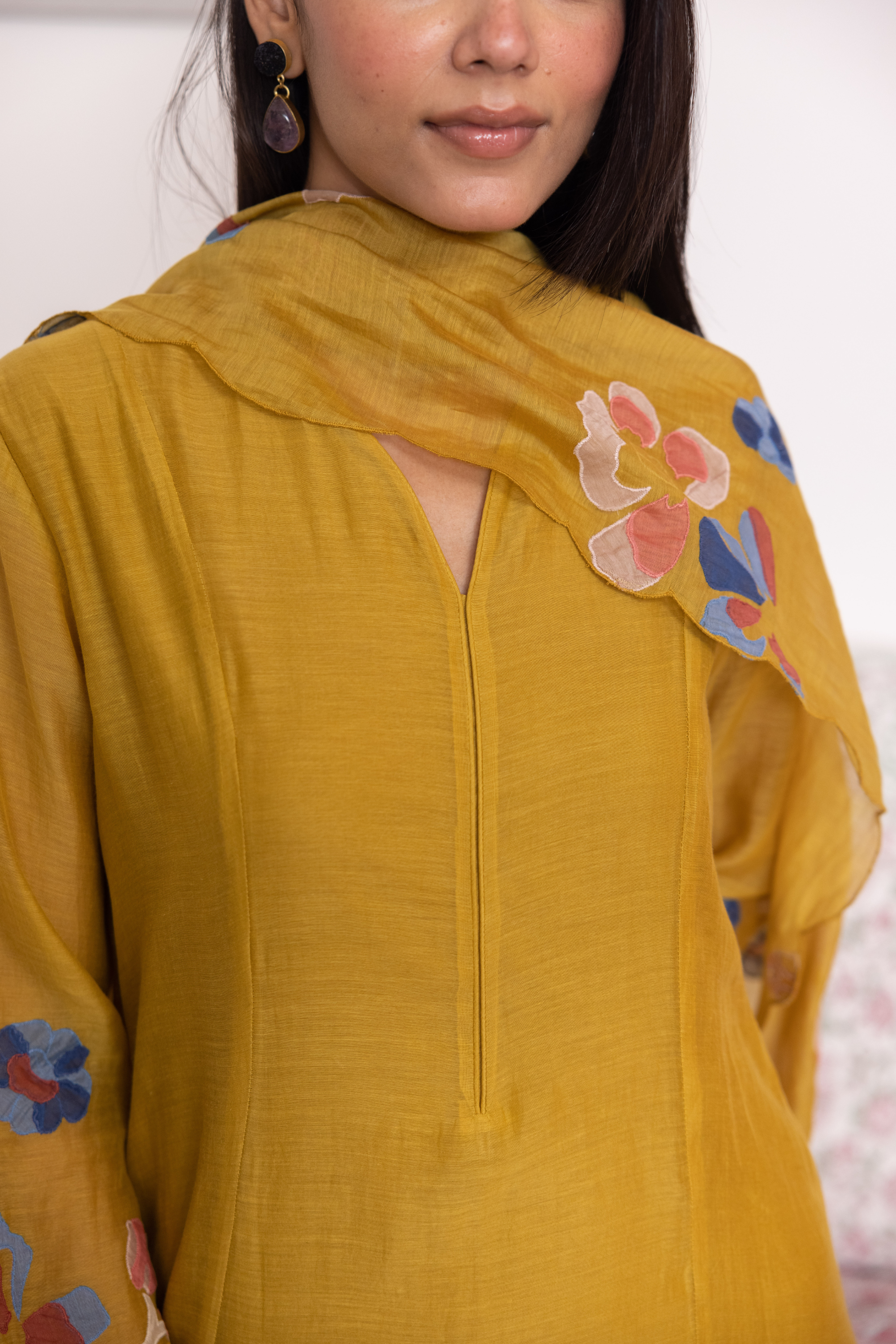 Honeycomb Applique Anarkali Set