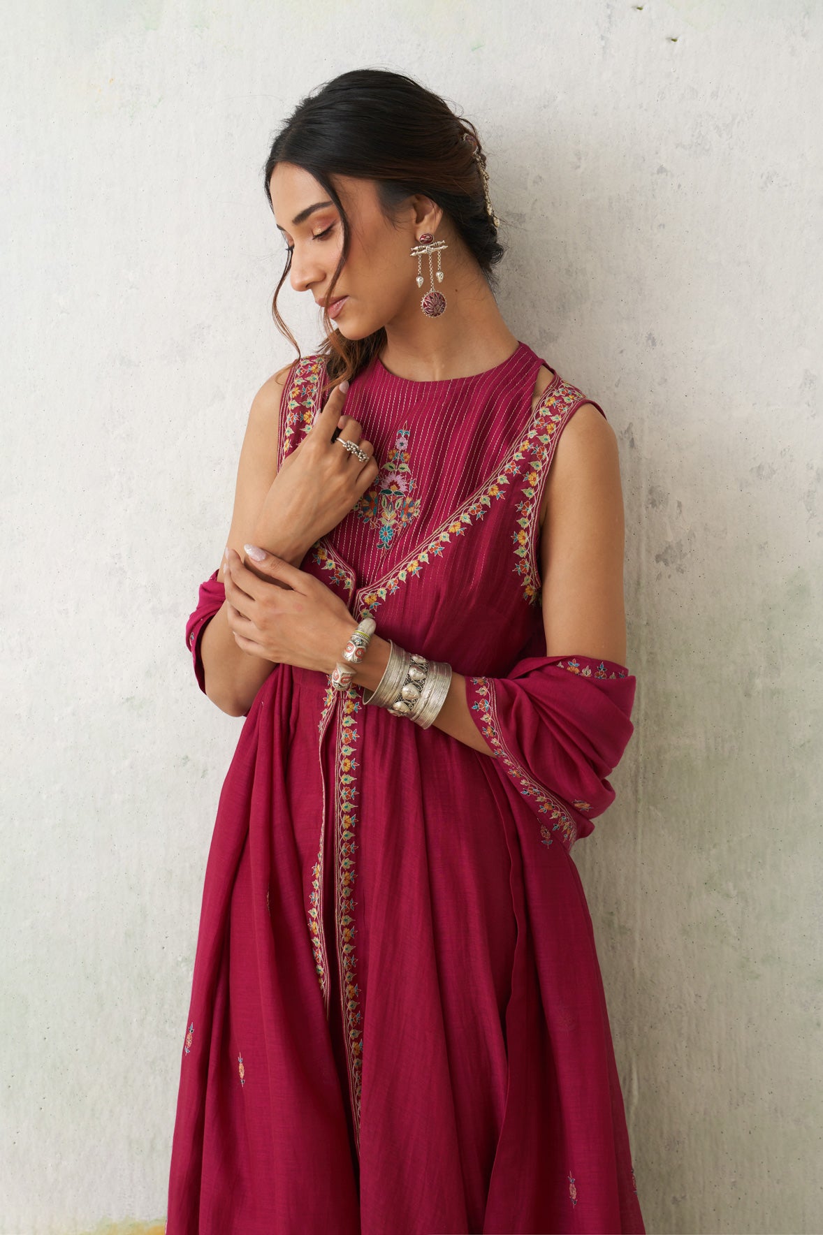 Hot Pink Anarkali Set