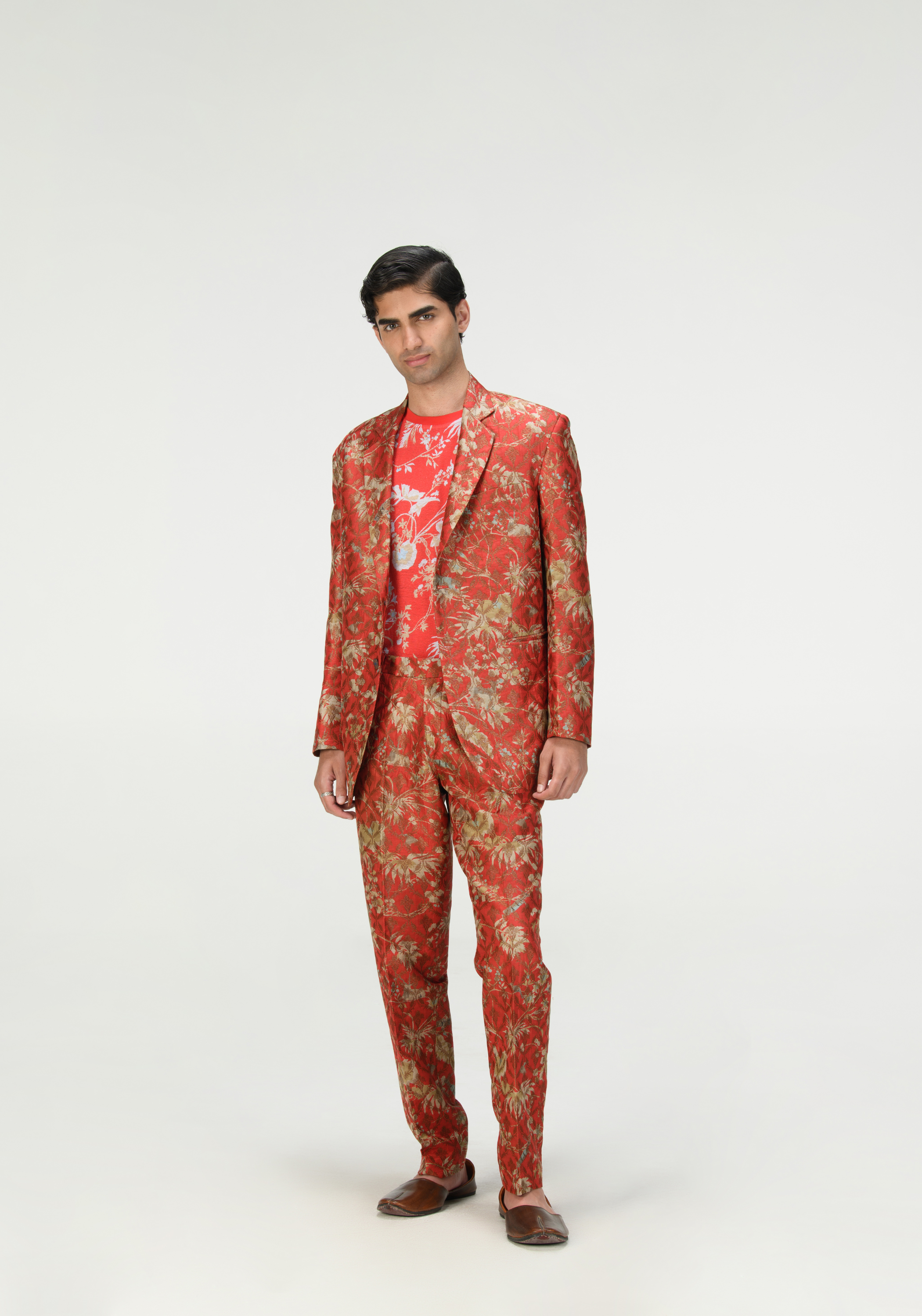 Rainforest Rana Blazers Red Silk Brocade