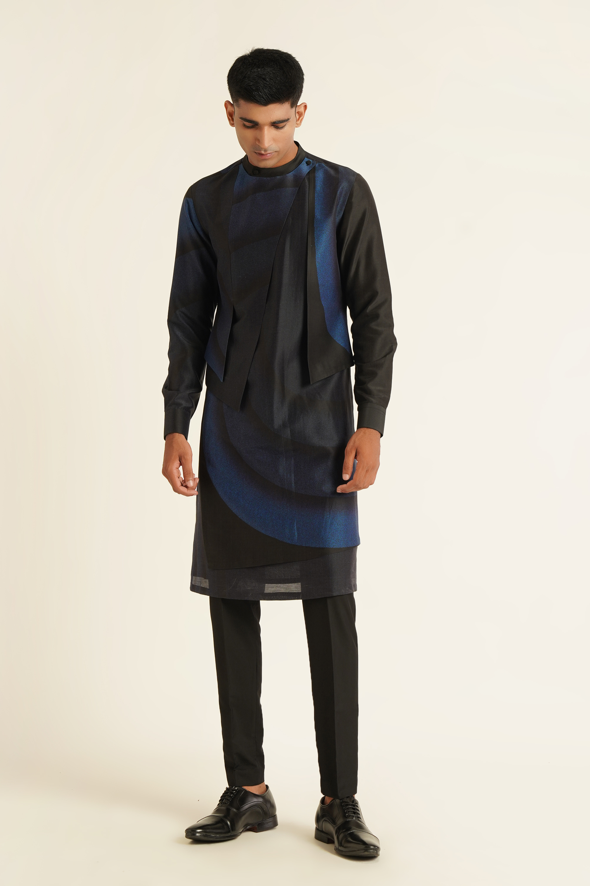 Printed Hybrid Kurta Set