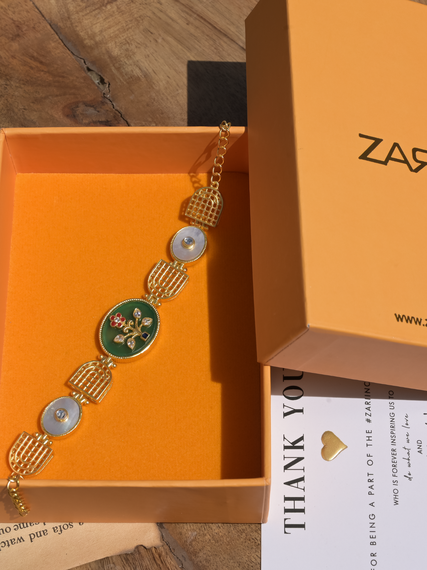 Modern Begum Green Onyx Bracelet