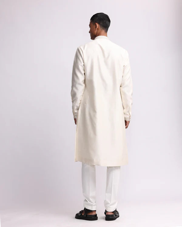 Hand-embroidered Pixel Yoke Kurta Set