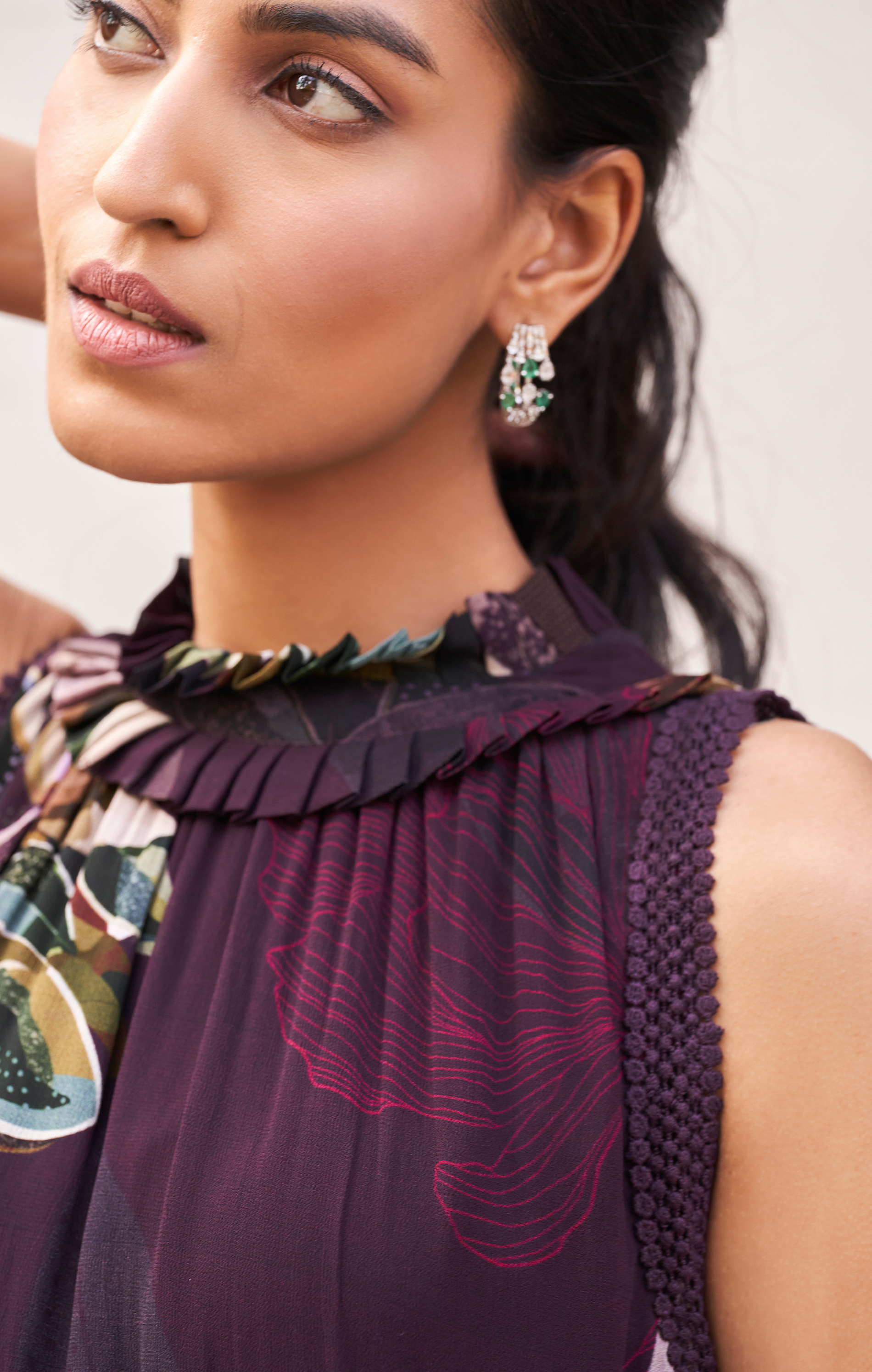 Botanical Leaf Tiered Dress