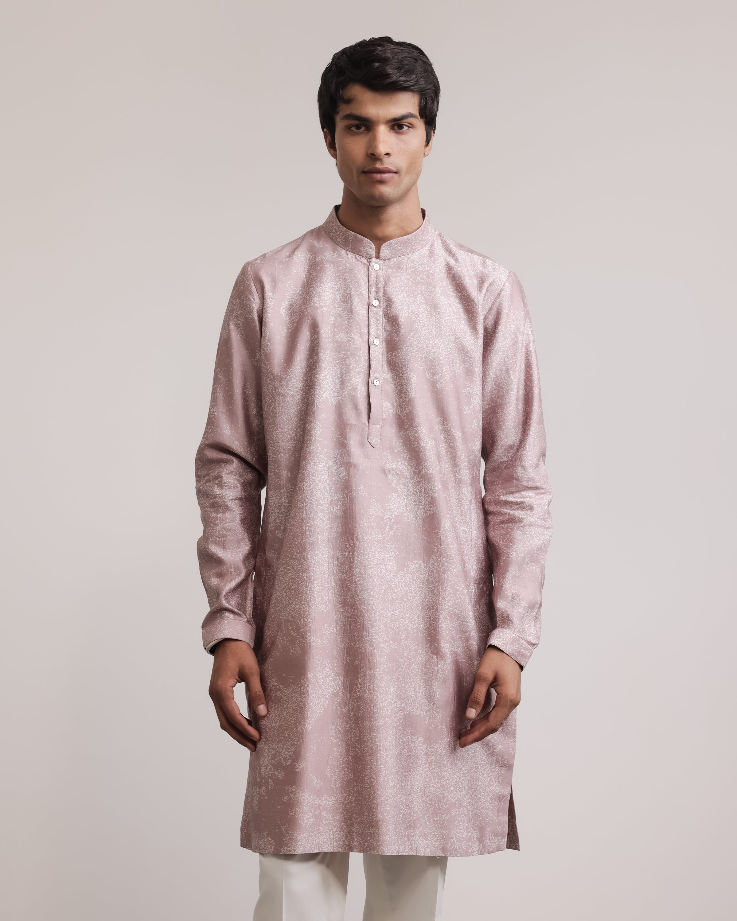 Dust Print Silk Kurta