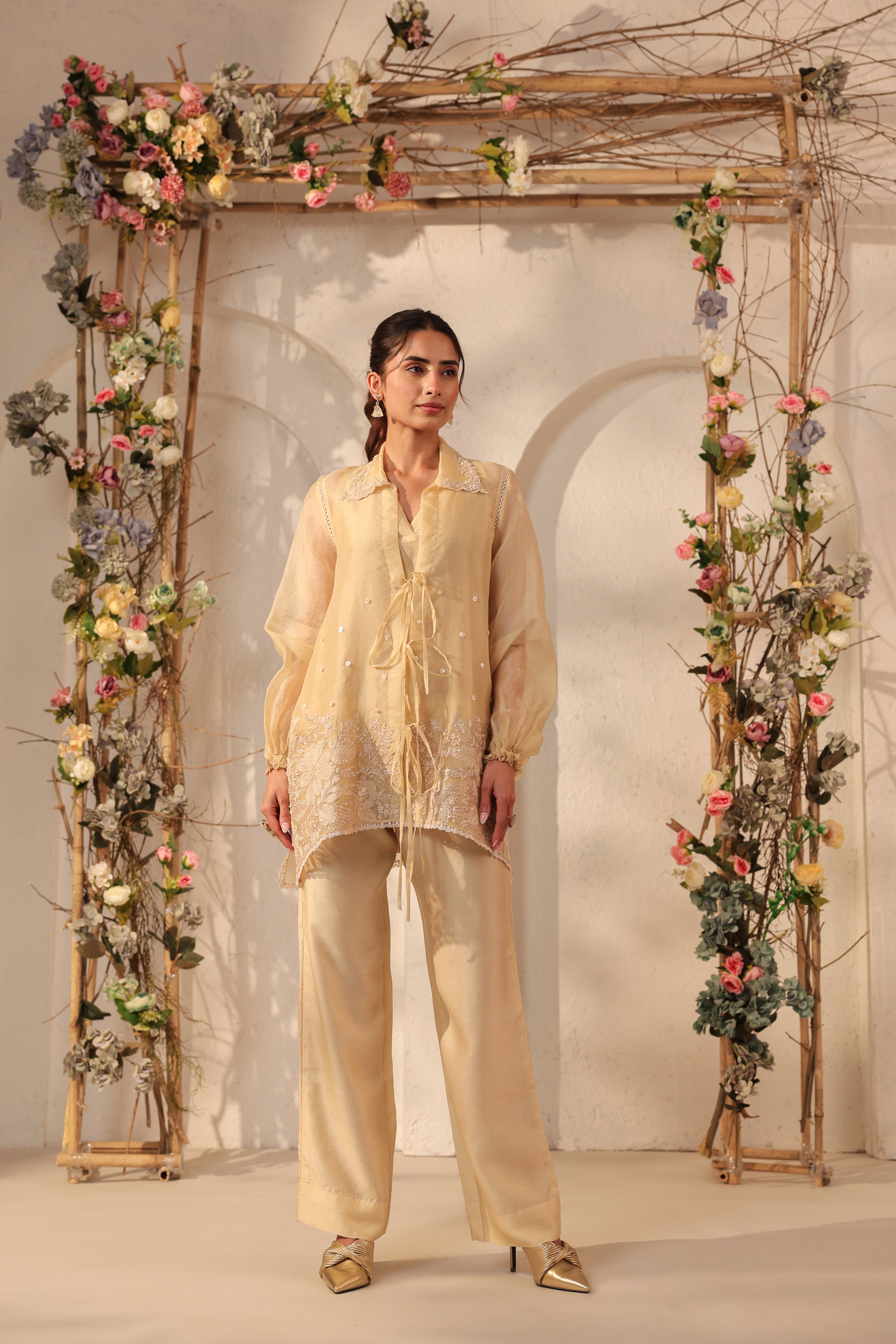 Vaayu Beige Jacket Co-ord Set