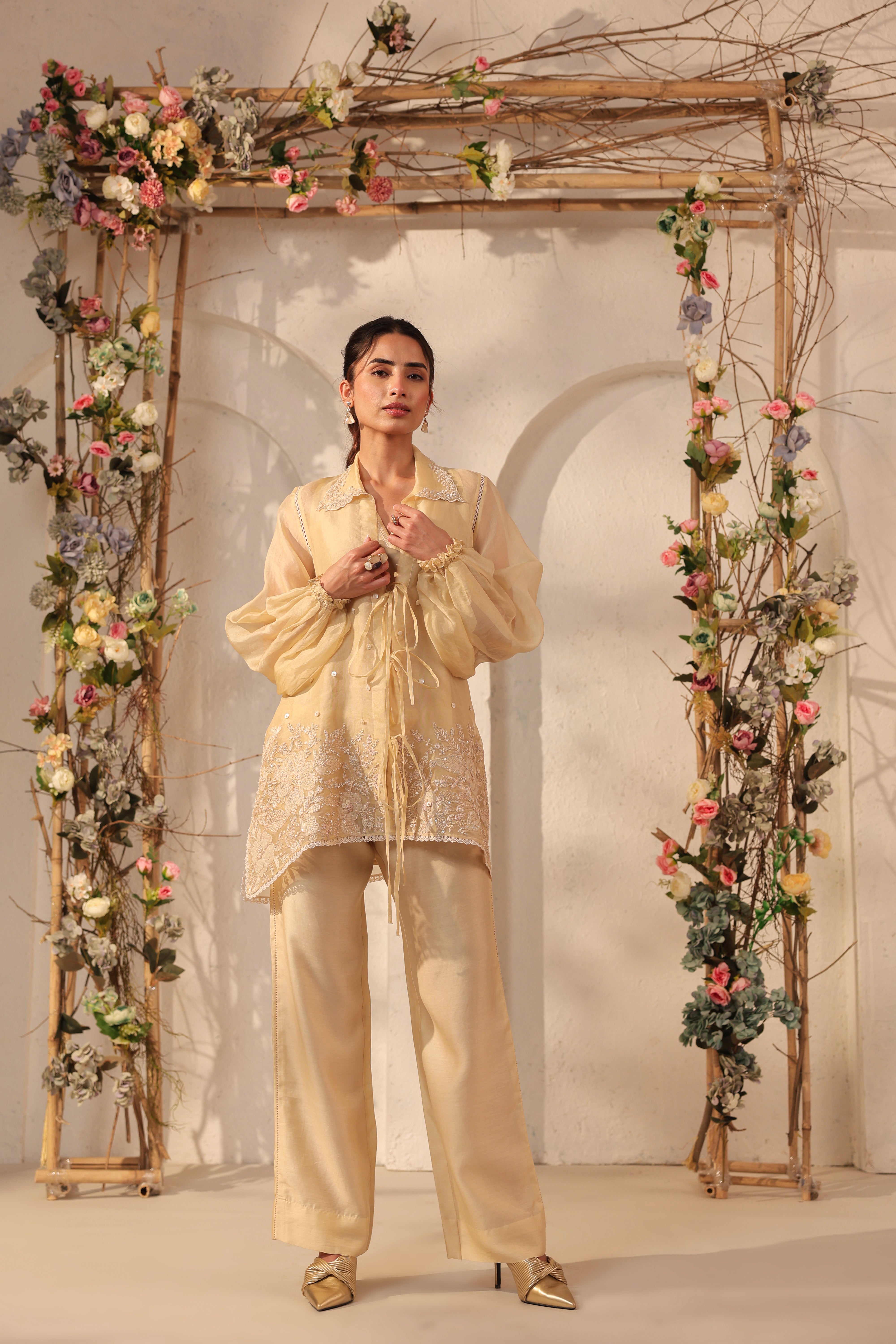 Vaayu Beige Jacket Co-ord Set