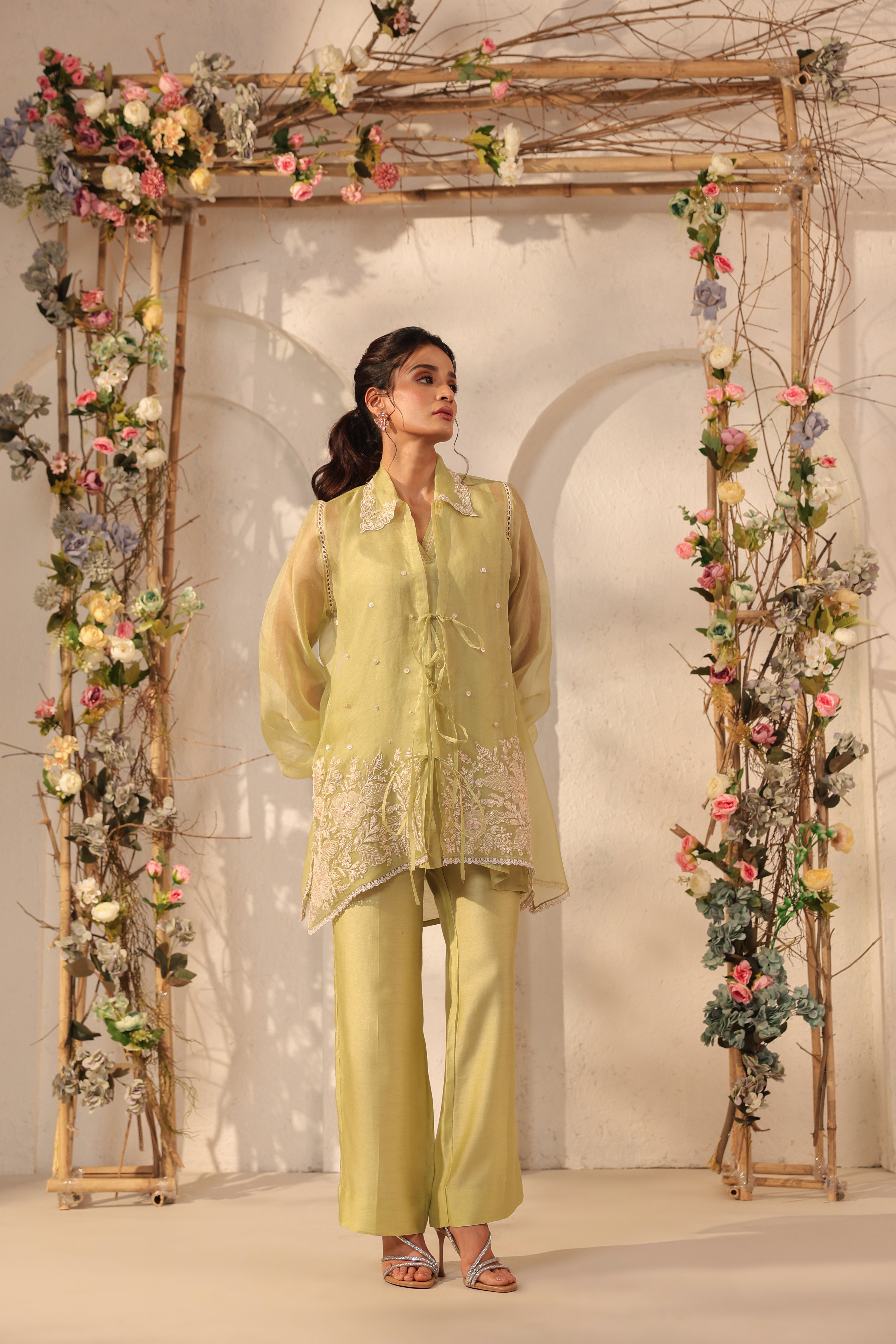 Vaayu Green Jacket Co-ord Set