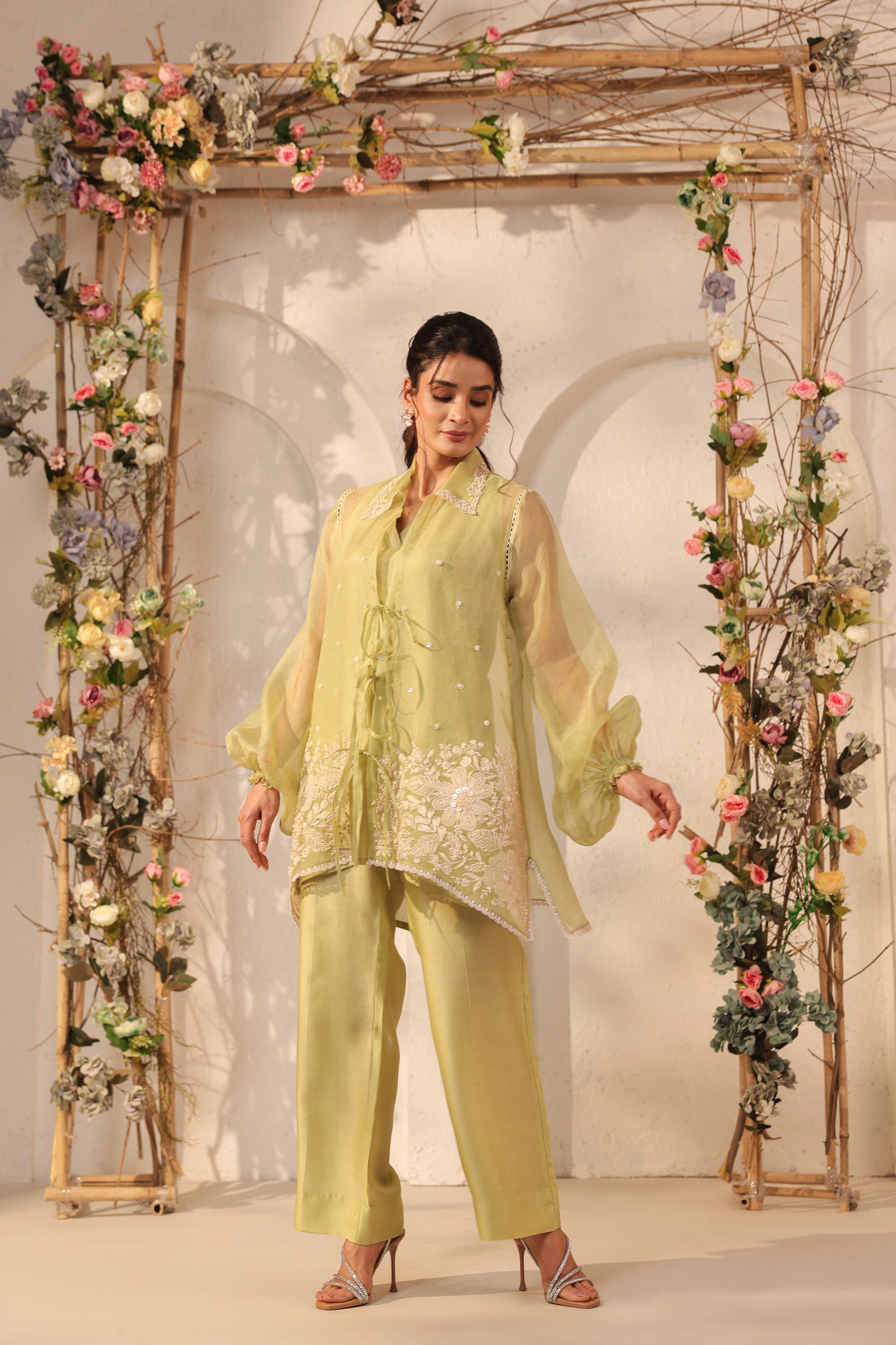 Vaayu Green Jacket Co-ord Set