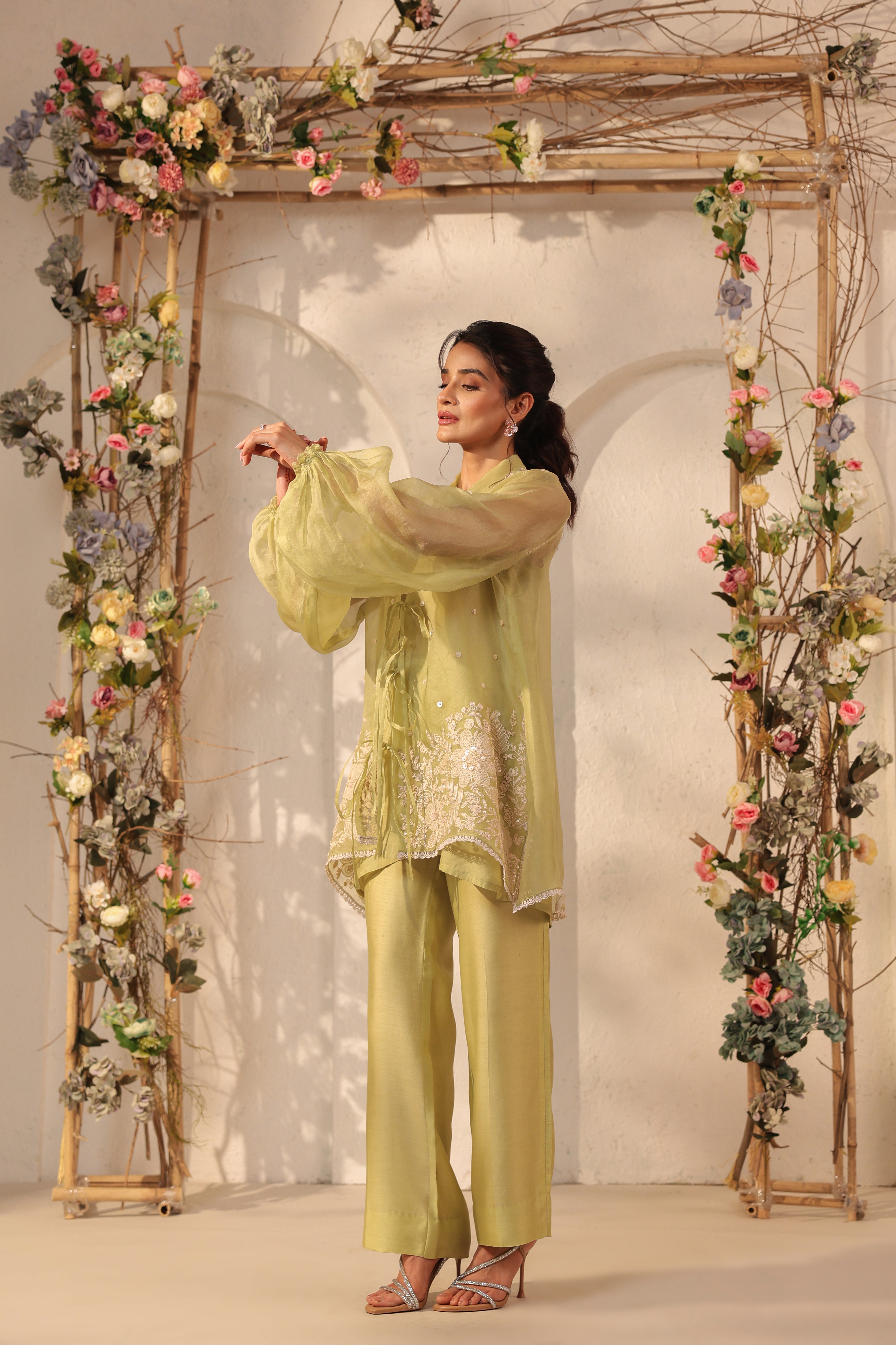 Vaayu Green Jacket Co-ord Set