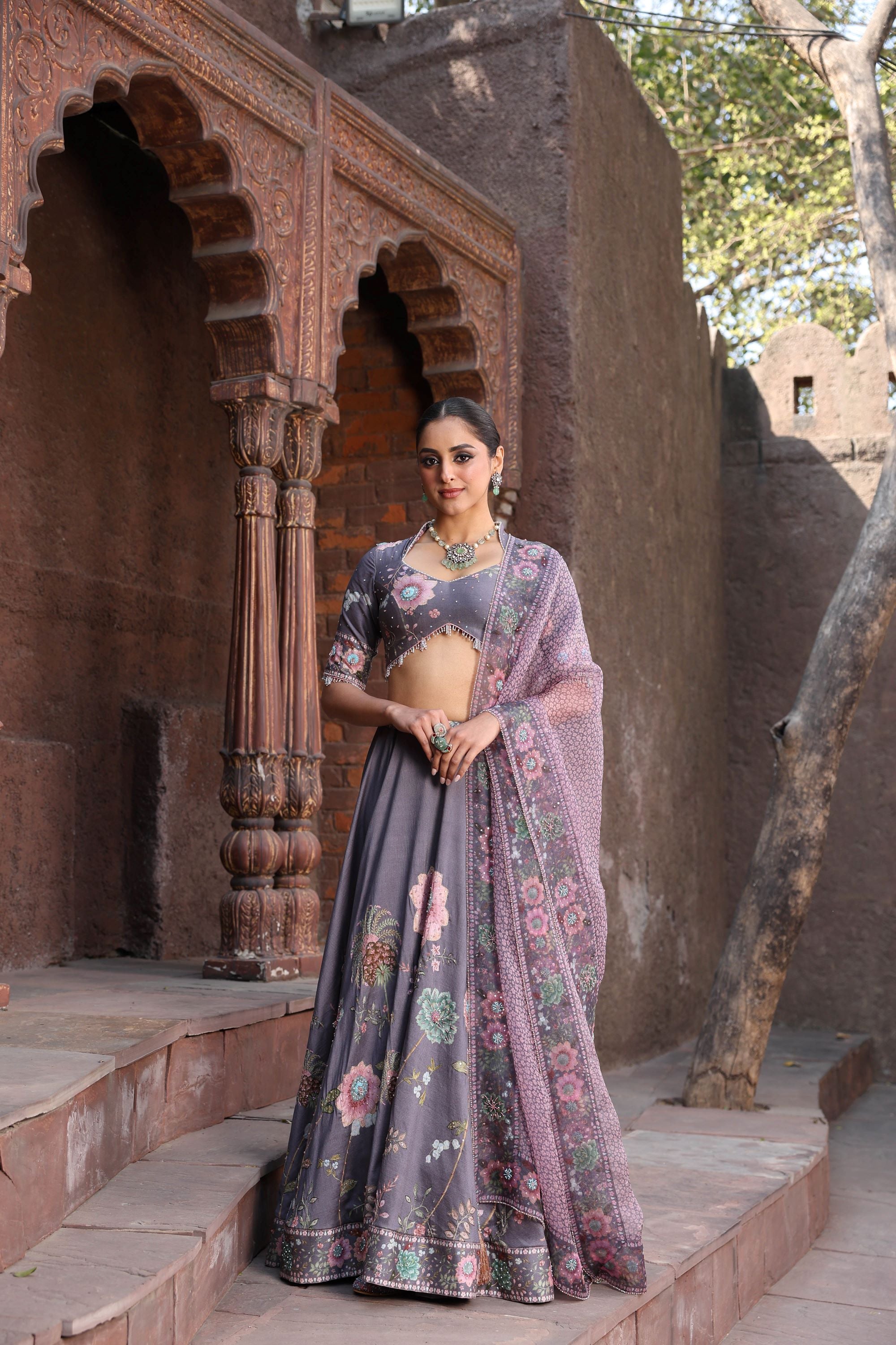 Purple Mughal Lehenga